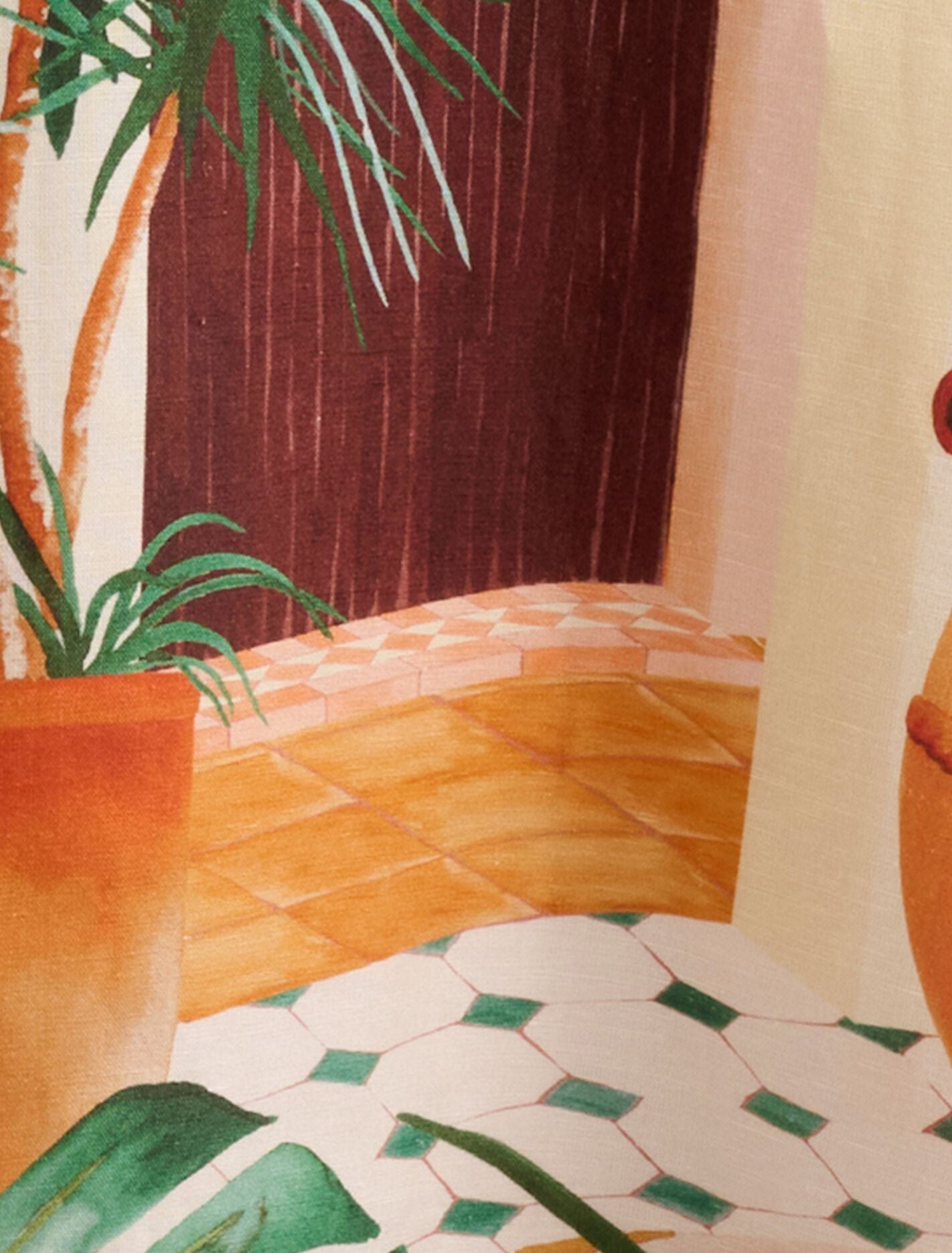 Bianca Printed Linen Midi Dress