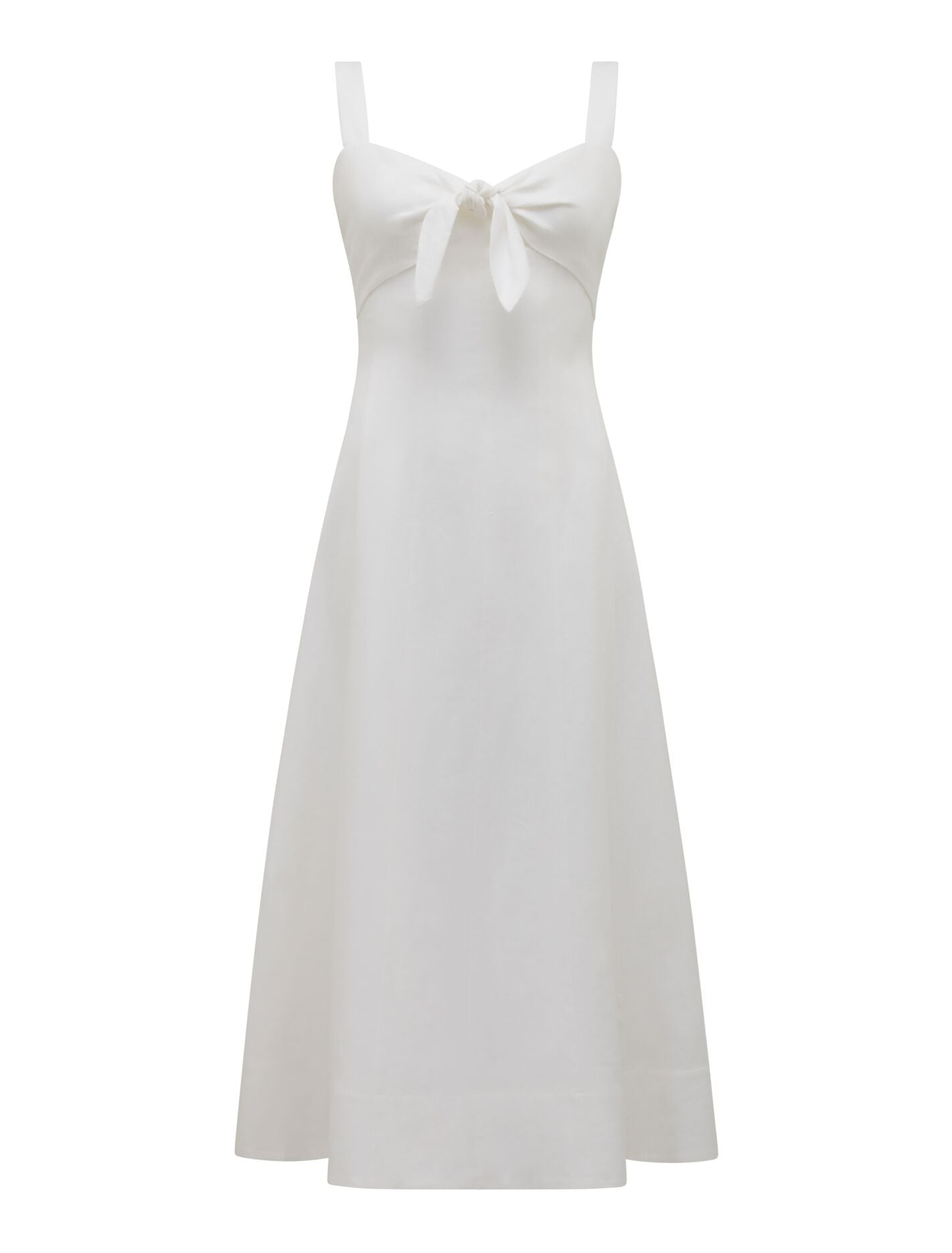 Kara Petite Tie Front Linen Midi Dress
