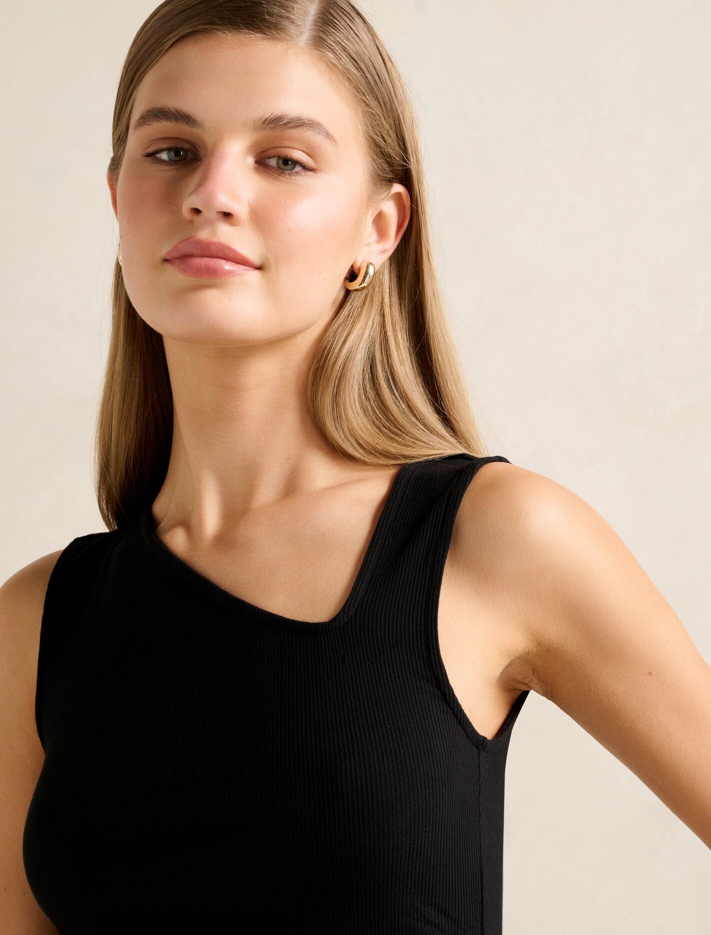 Fleur Asymm Neck Tank Top