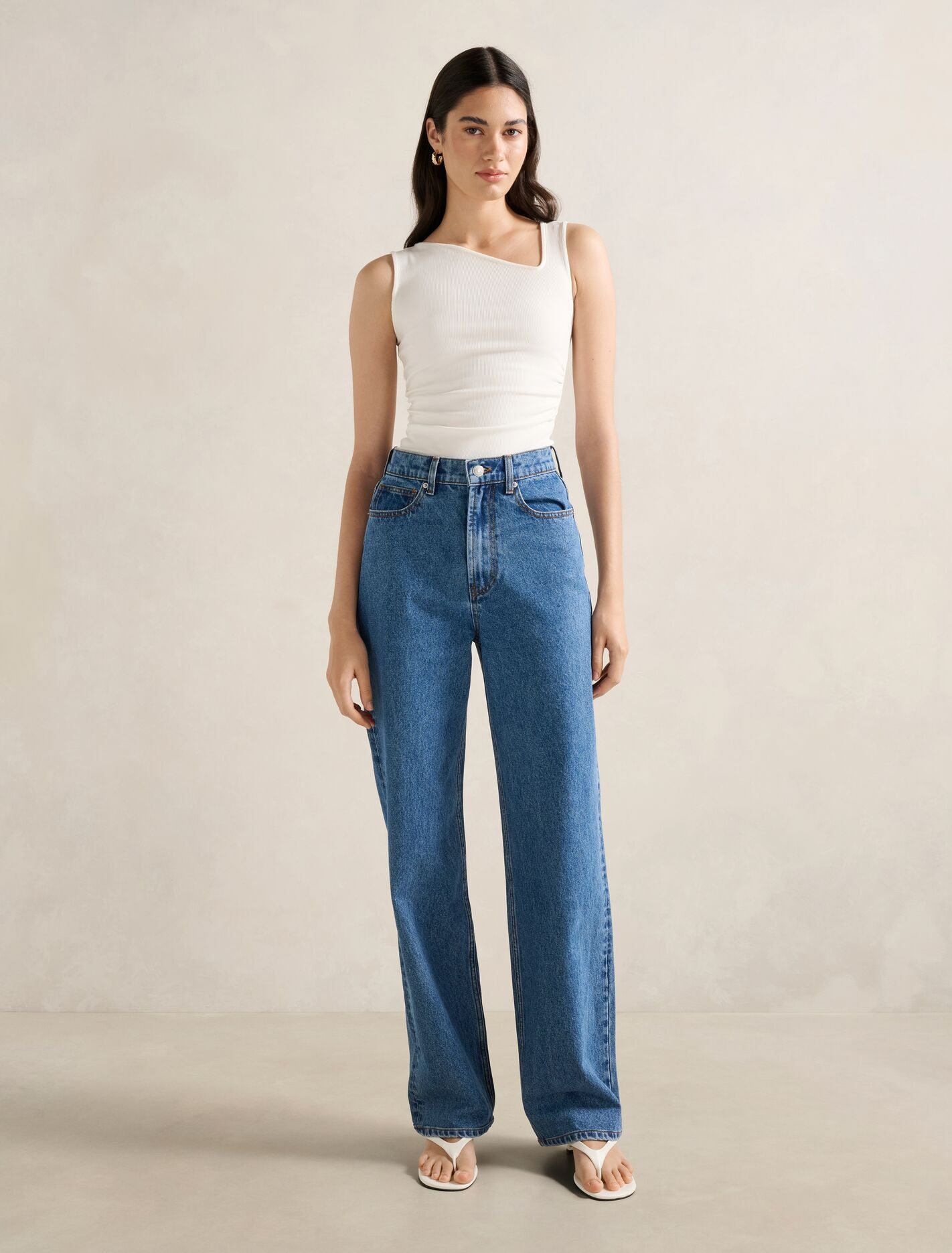 Fleur Asymm Neck Tank Top
