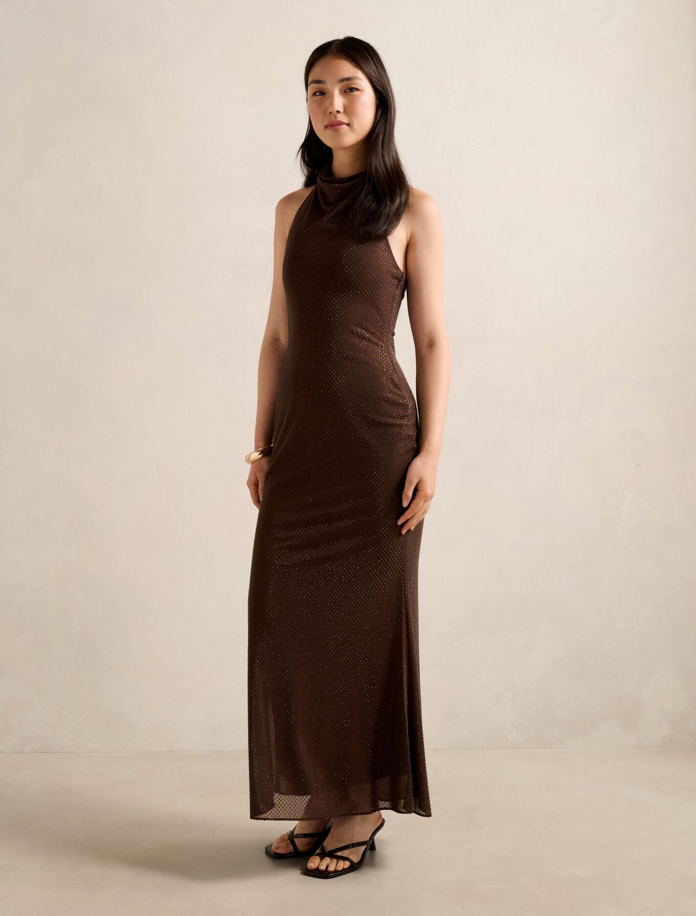 Ariana Halter Heatseal Maxi Dress Forever New