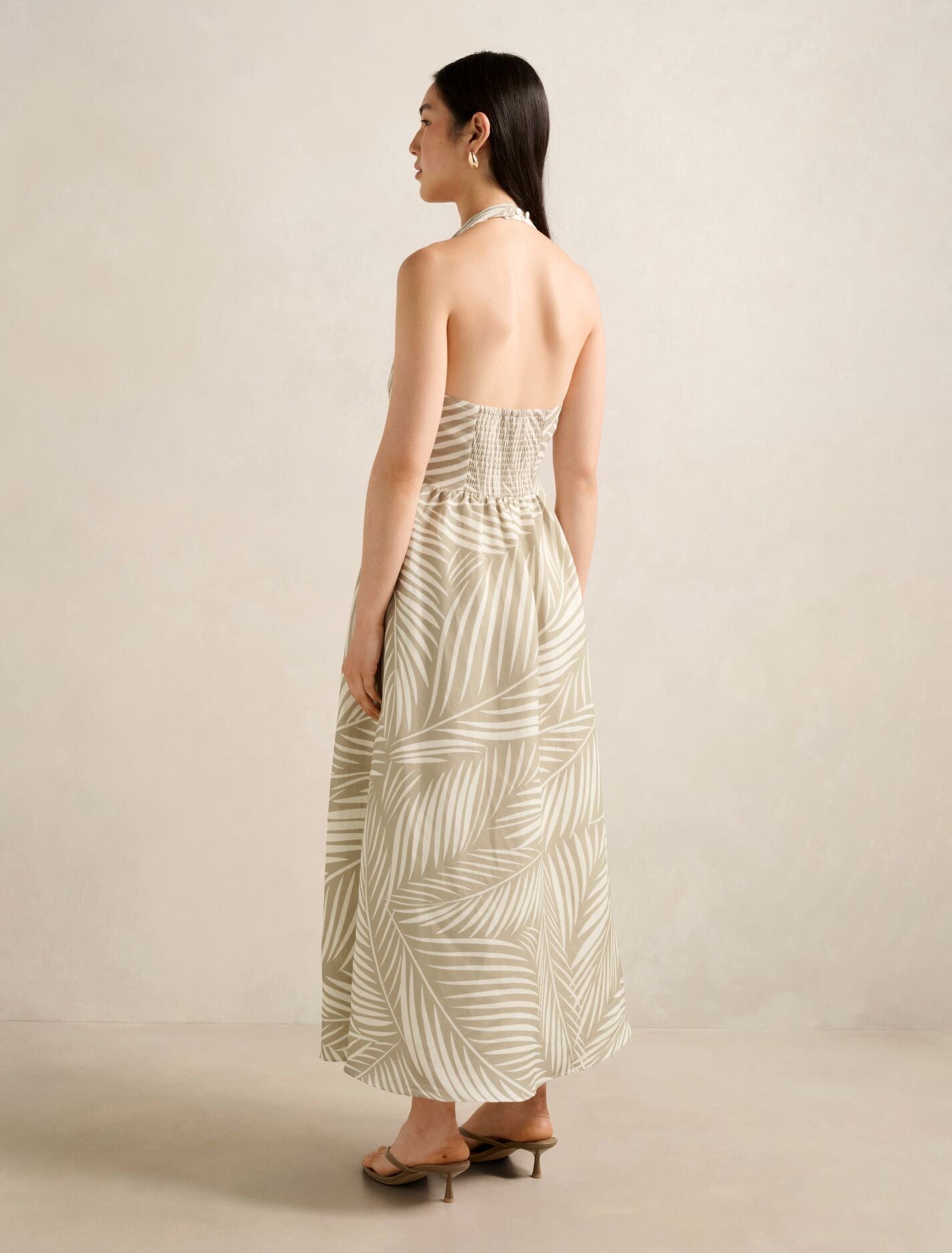 Lilian Wrap Linen Halter Midi Dress Forever New