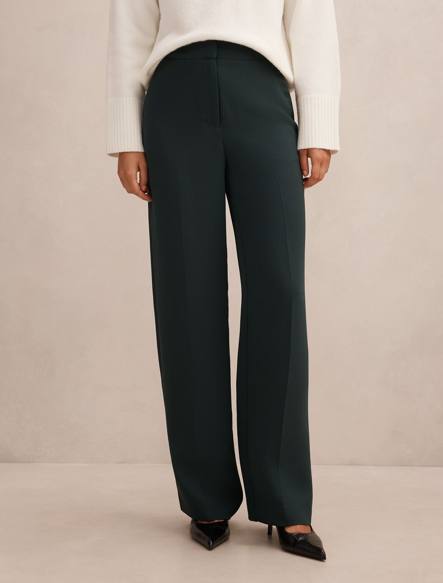 Dani Straight Leg Pants Dark Green Forever New