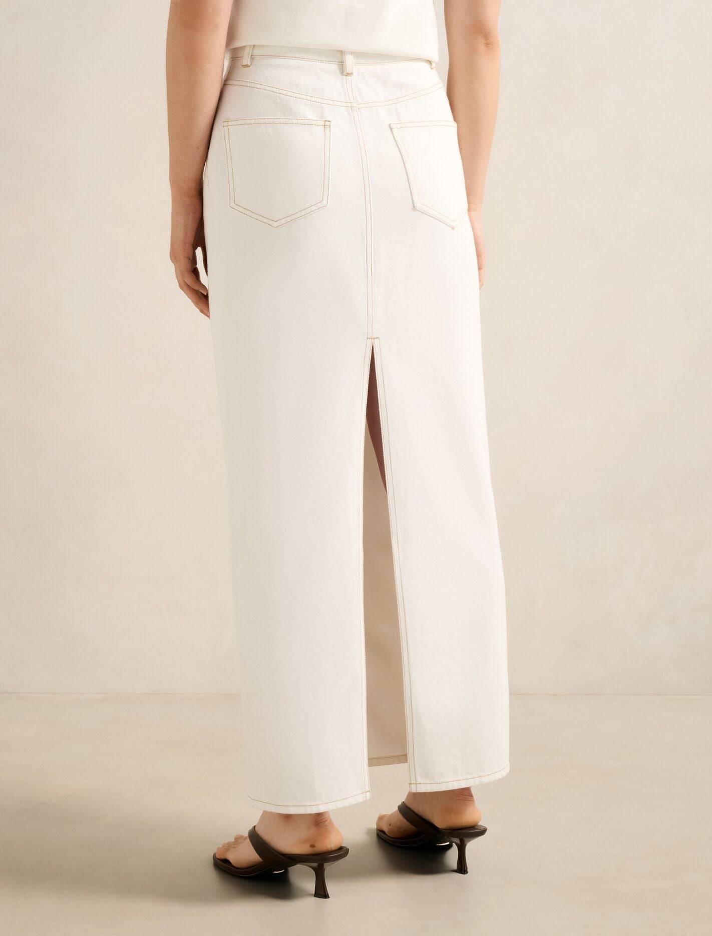 Beatrice Denim Column Skirt Forever New