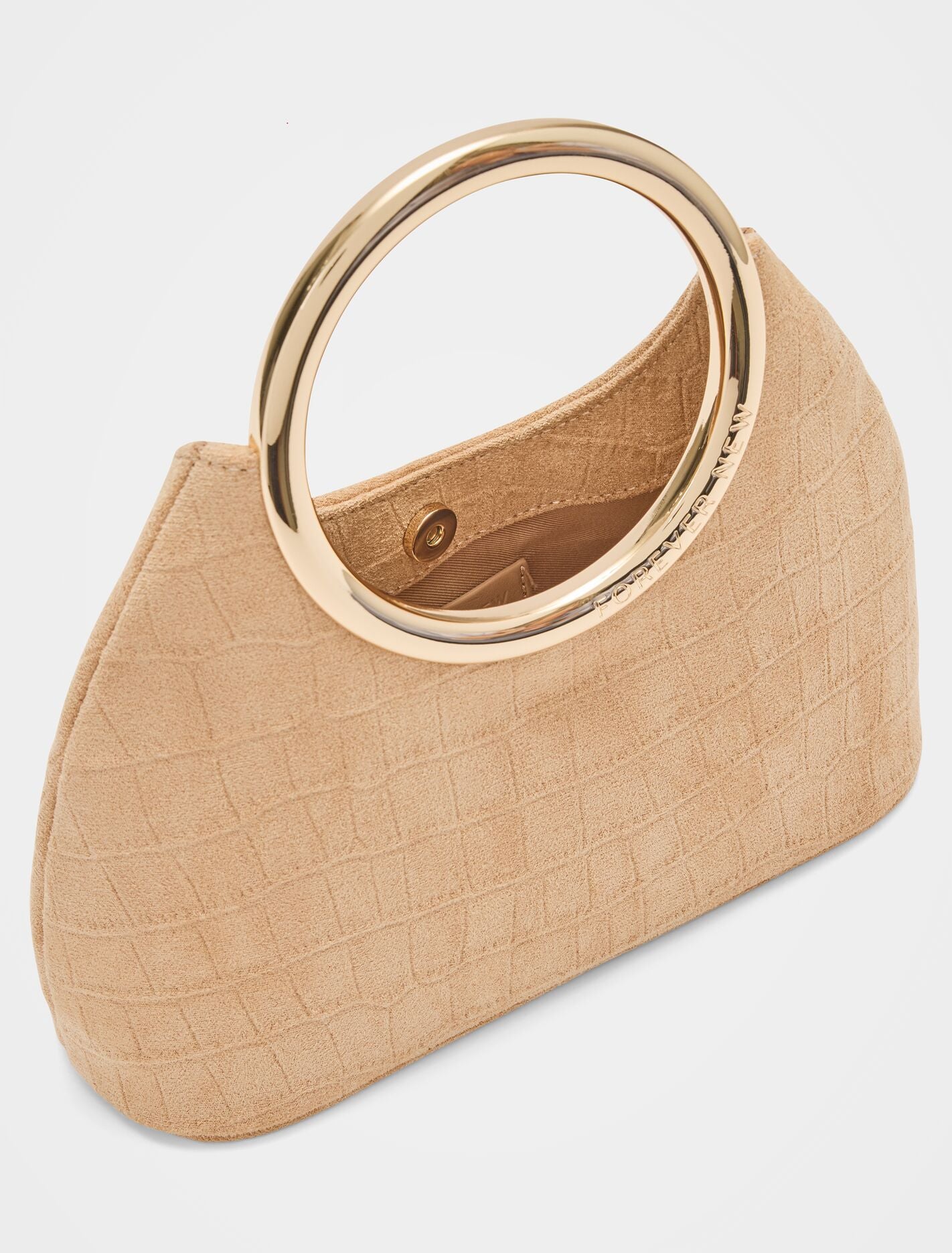 Delta Round Metal Handle Clutch Forever New