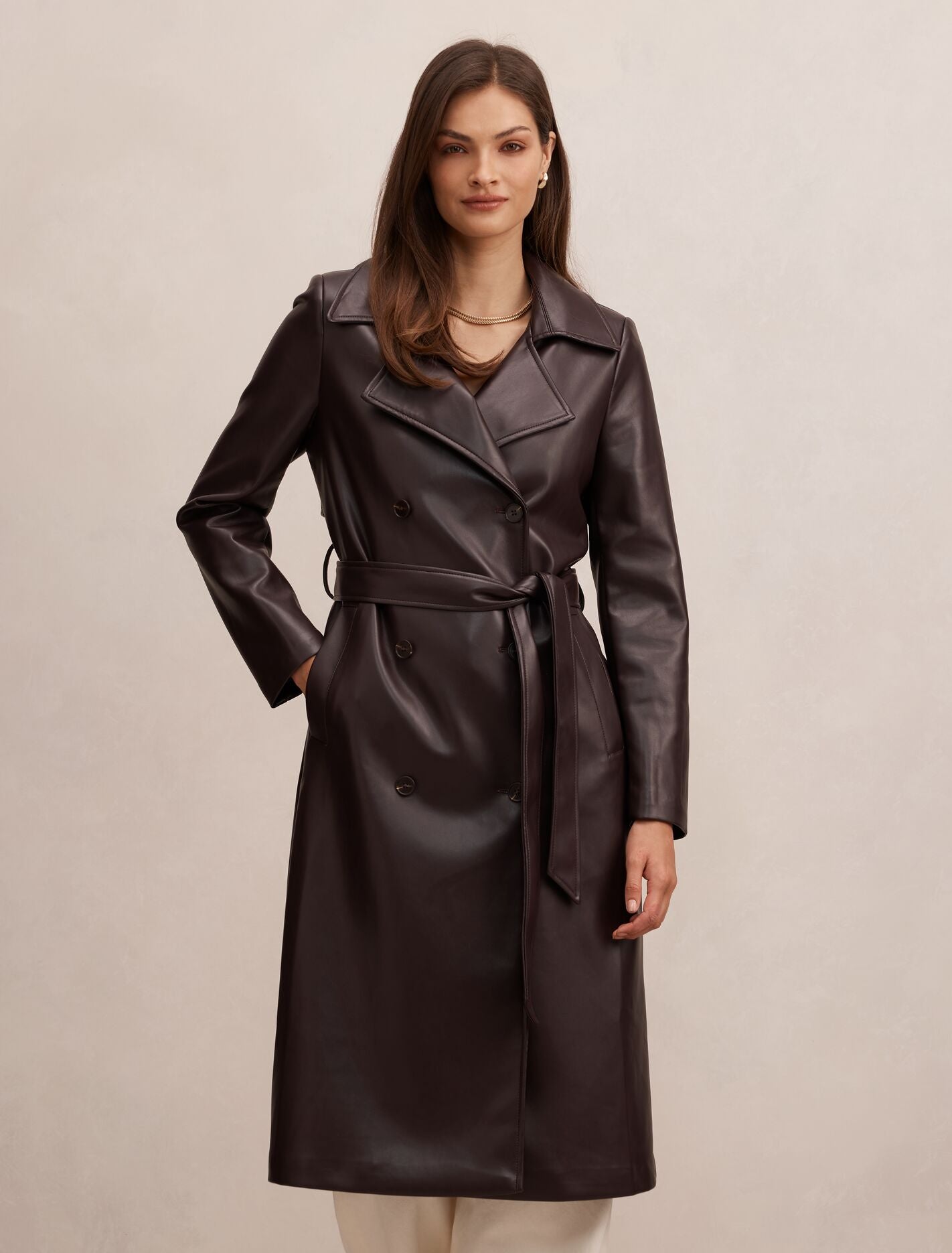 Sabina Pu Trench Coat Deep Berry Forever New