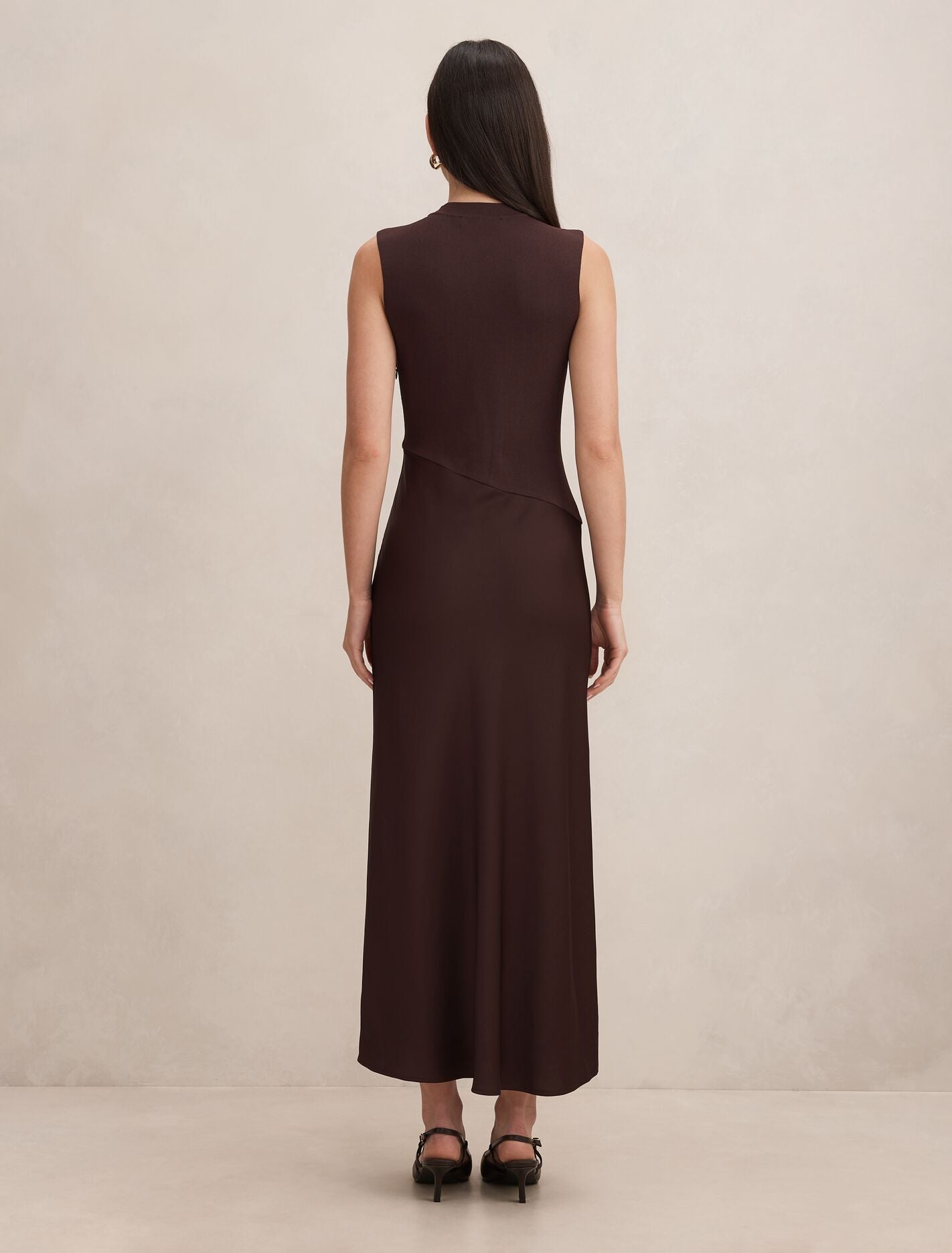 Jayden Satin Mixed Midi Dress Forever New