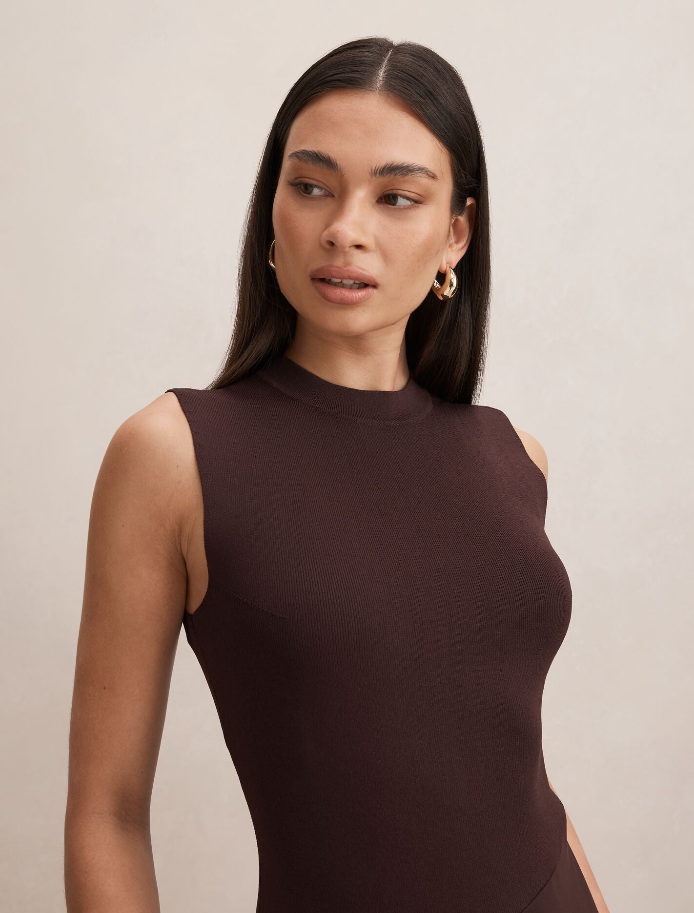 Jayden Satin Mixed Midi Dress Forever New