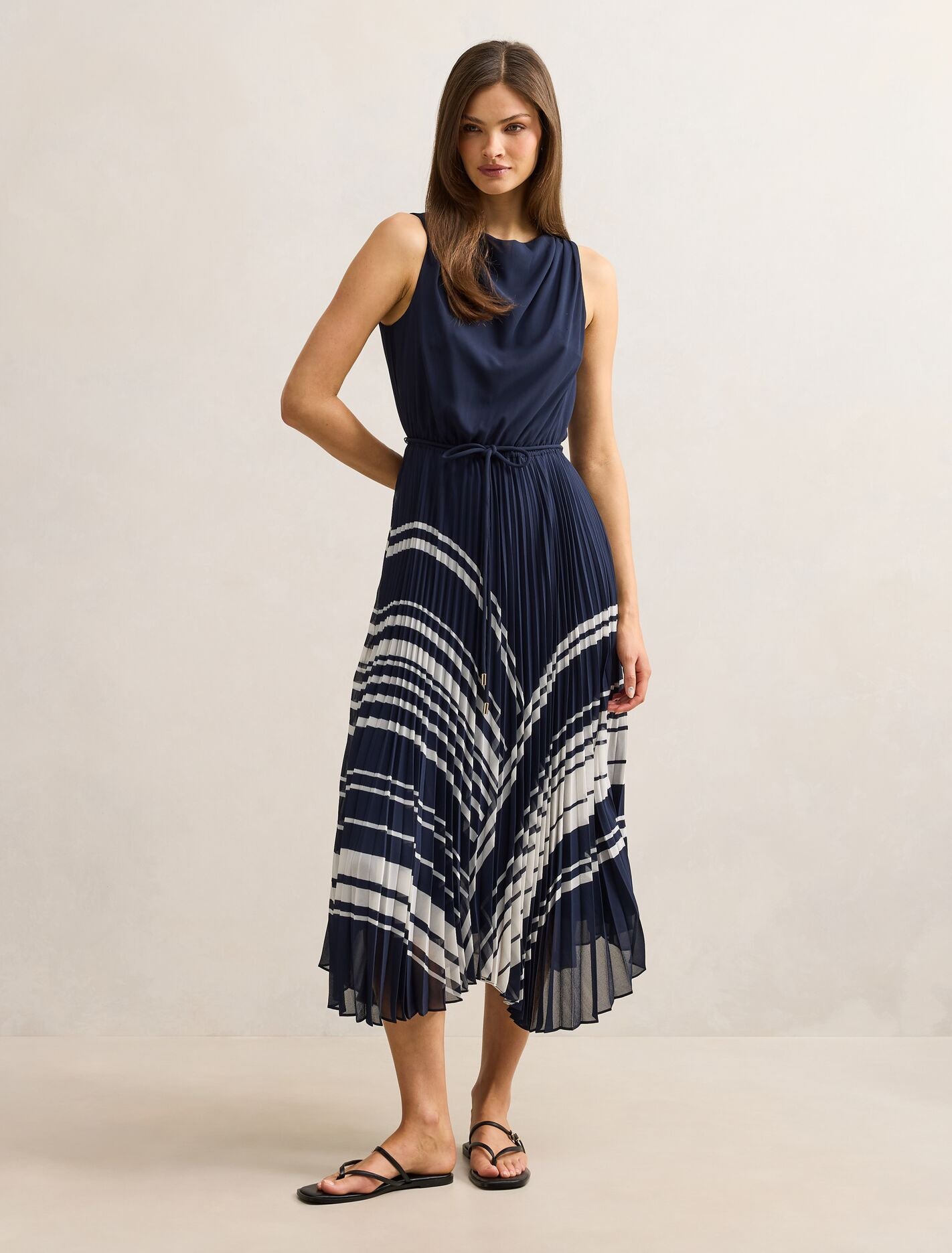 Addie Pleated Skirt Midi Dress