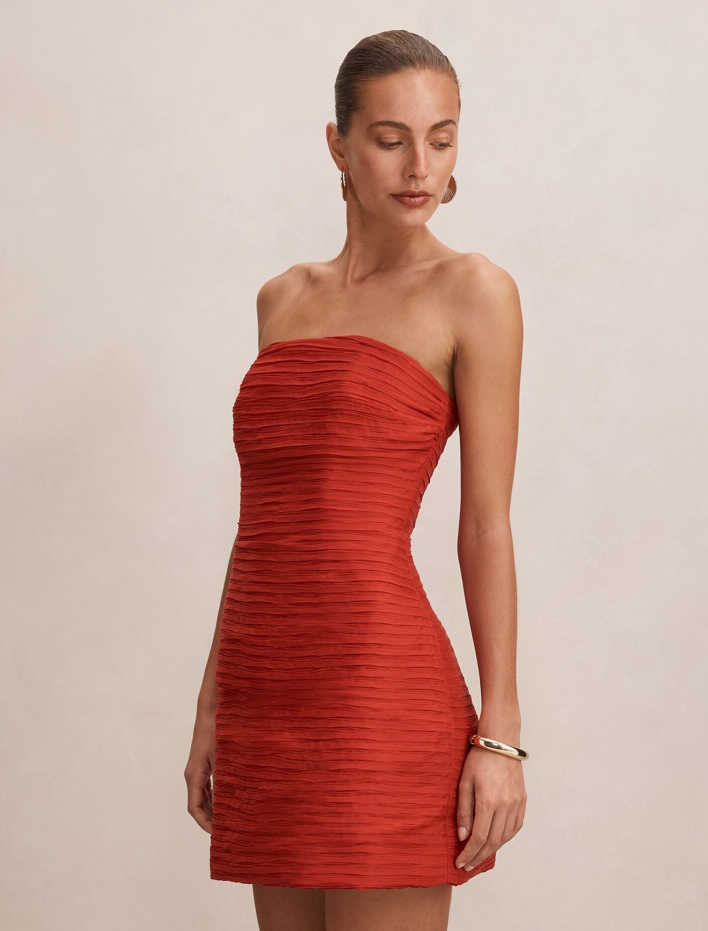 Sasha Strapless Ruched Mini Dress Forever New