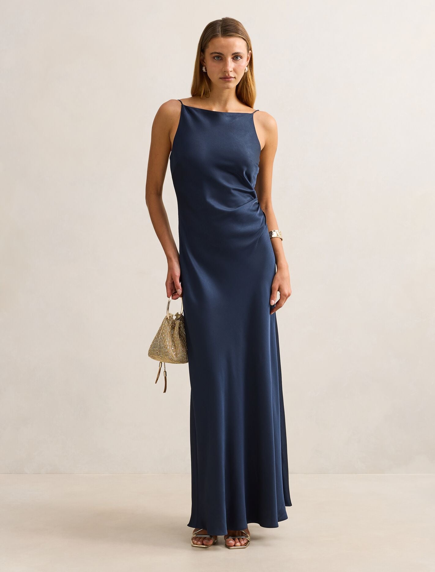 forever new navy blue dress Josie Satin Tie Back Maxi Dress