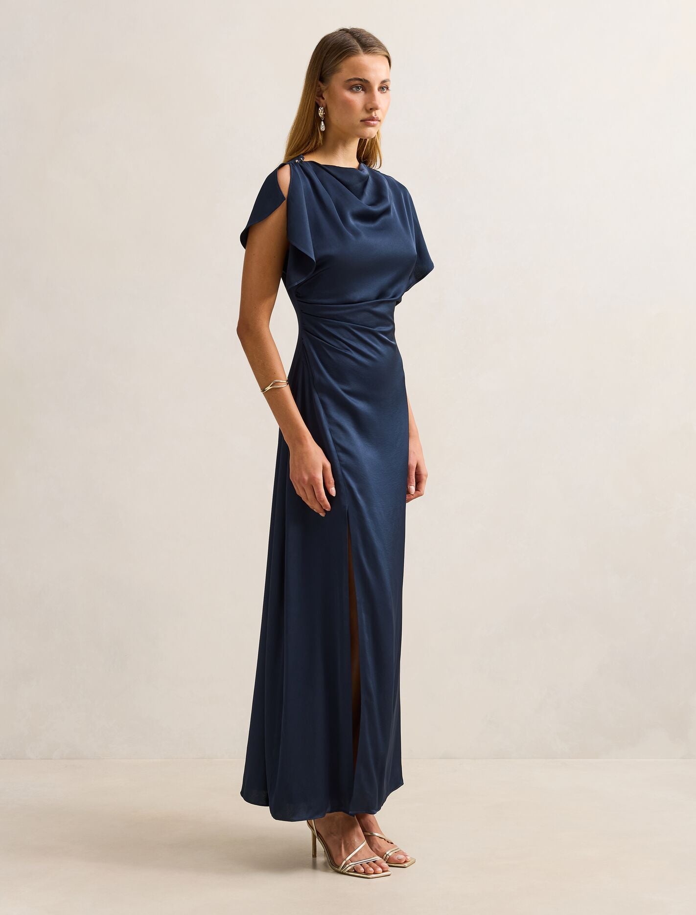 Genevieve Satin Drape Maxi Dress Forever New