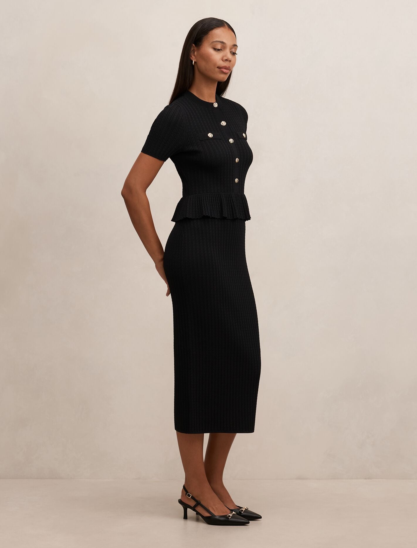 Tahlina Stitch Interest Midi Dress Forever New