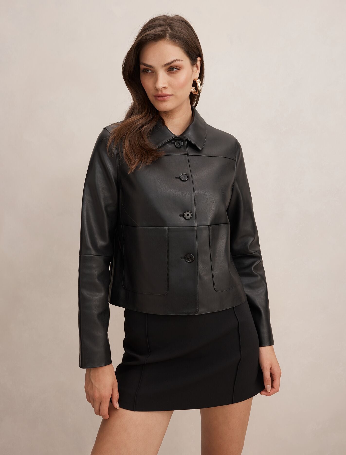 Sarah Pu Top Collar Jacket Black | Forever New