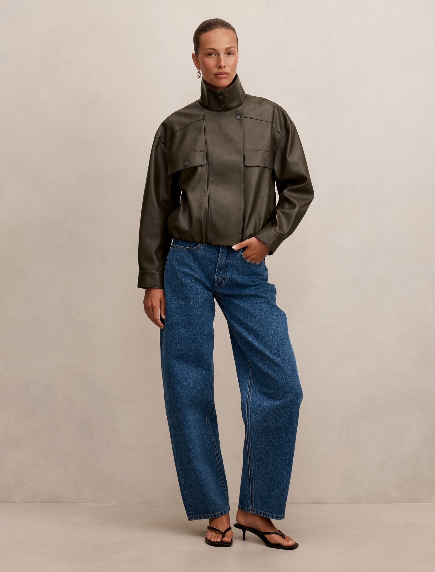 Angela Oversized Pu Bomber Forever New