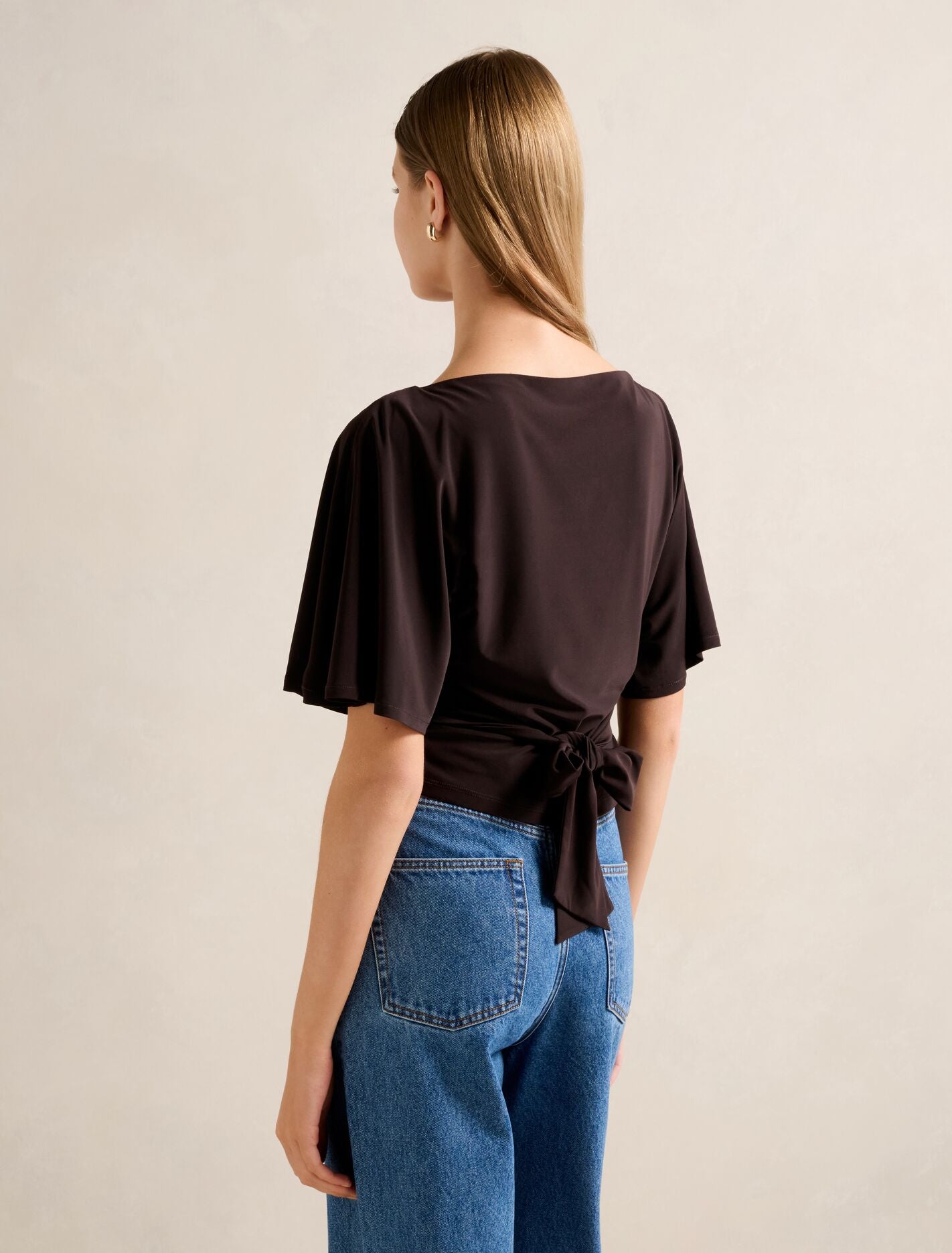 Paige Flutter Sleeve Tie Back Top