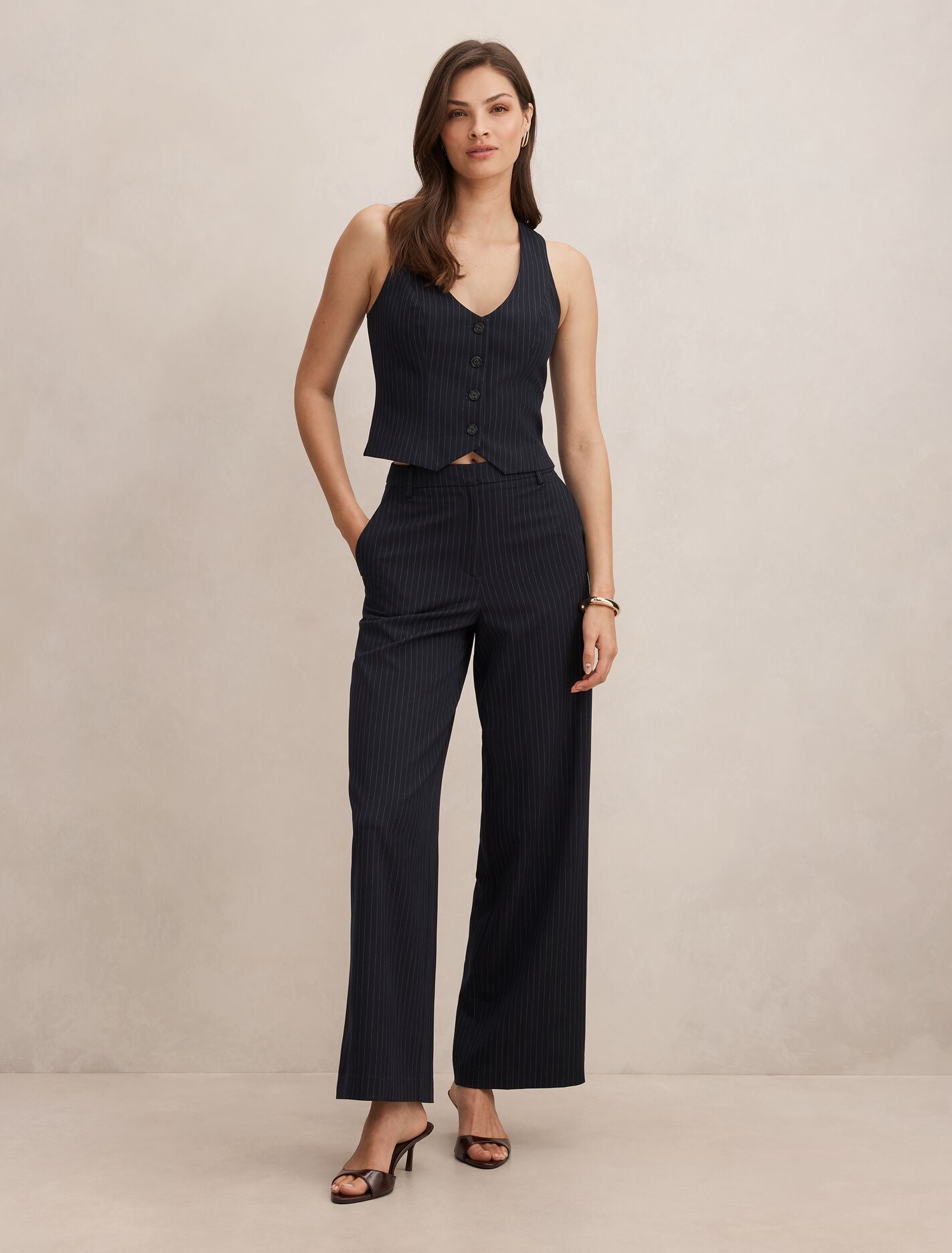 Paloma Pinstripe Wide Leg Pants Forever New