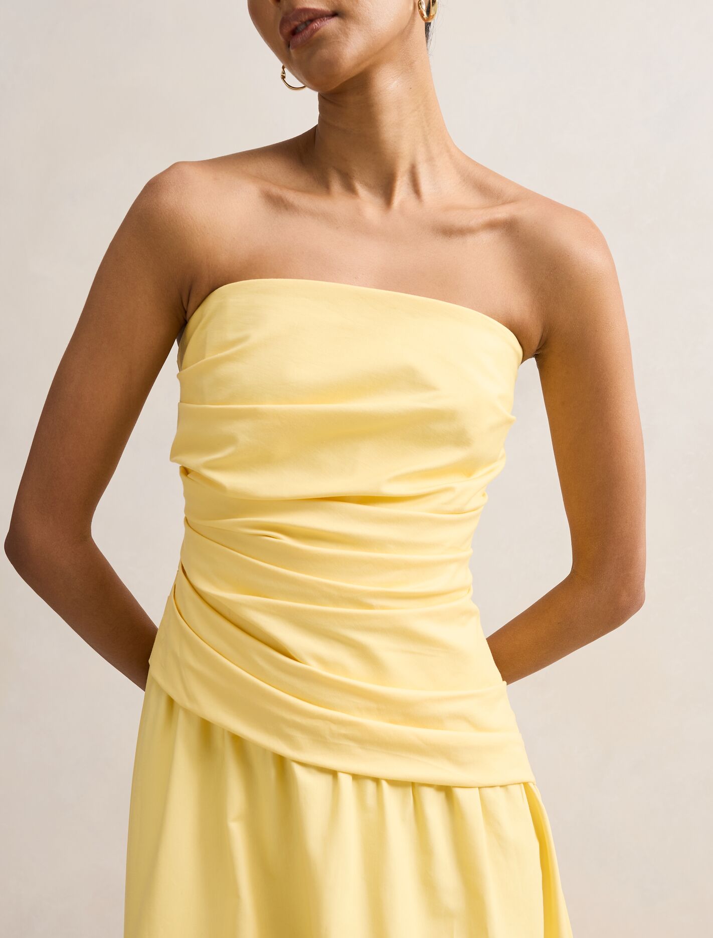 Ashton Petite Ruched Midi Dress