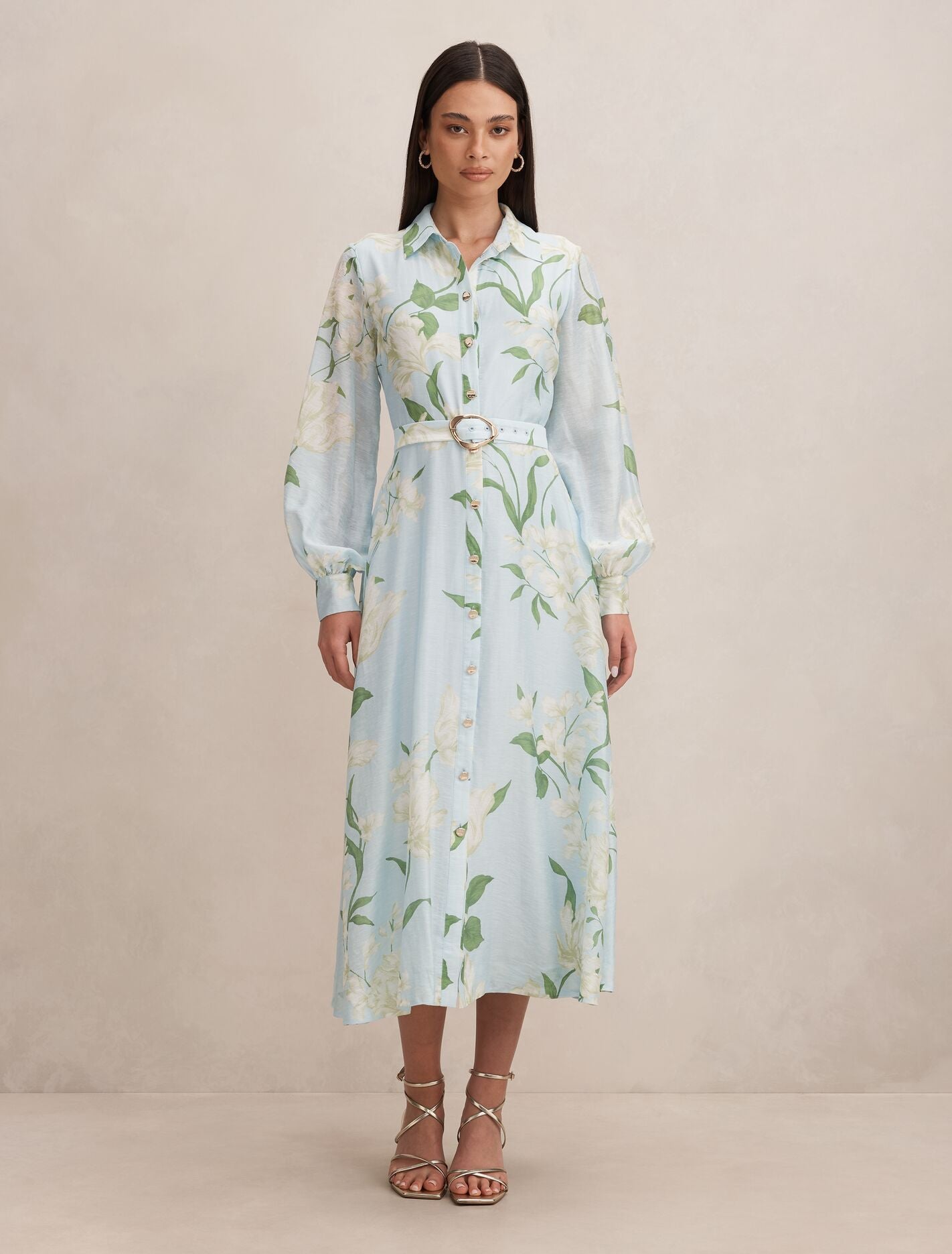 Freya Printed Shirt Dress Blue Arna Floral Forever New