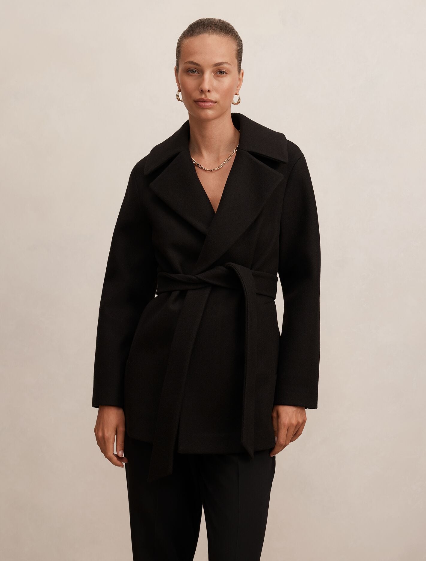Sabrina Short Wrap Coat Black | Forever New