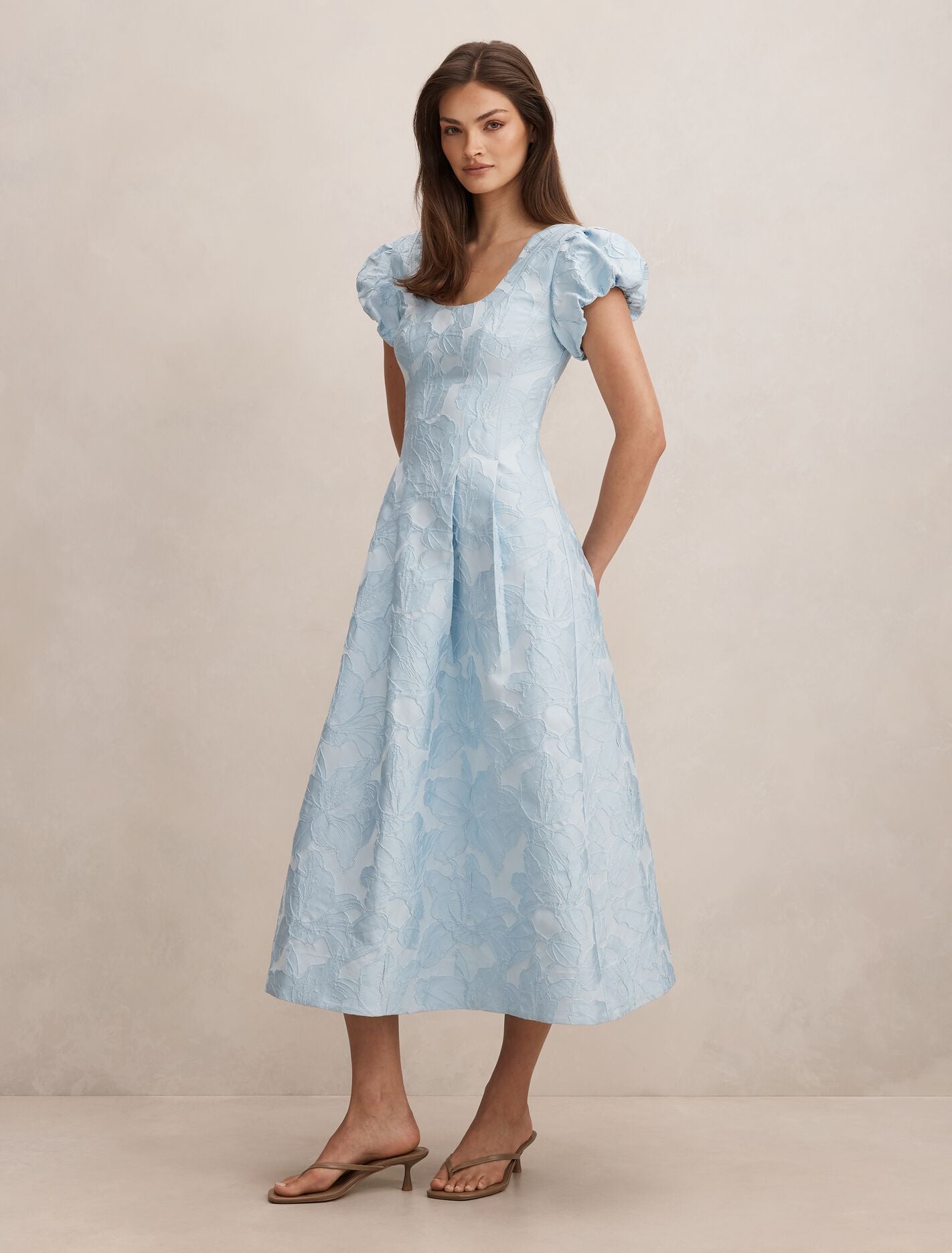 Lily Scoop Jacquard Midi Dress Forever New