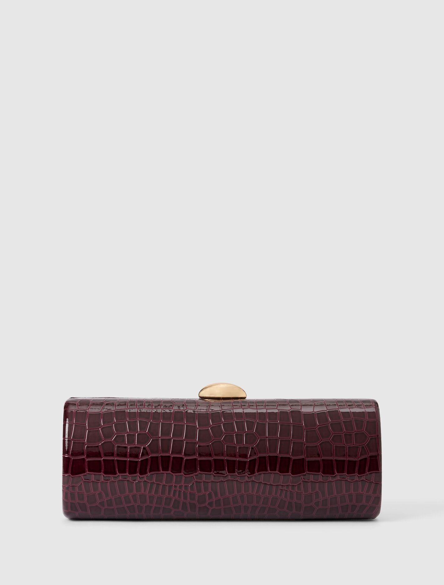 Adeline East West Hardcase Clutch 0 Wine Croc Forever New