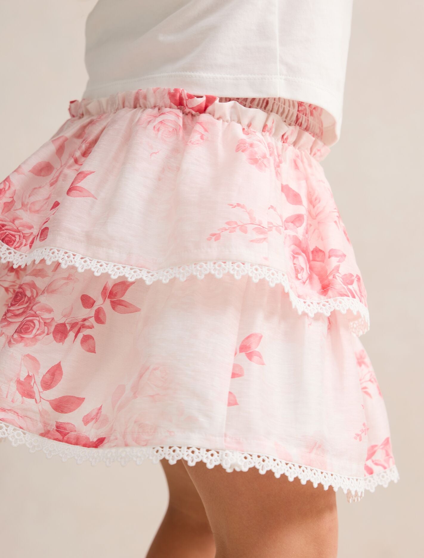 Anastasia Girls Shirred Tiered Skirt Forever New