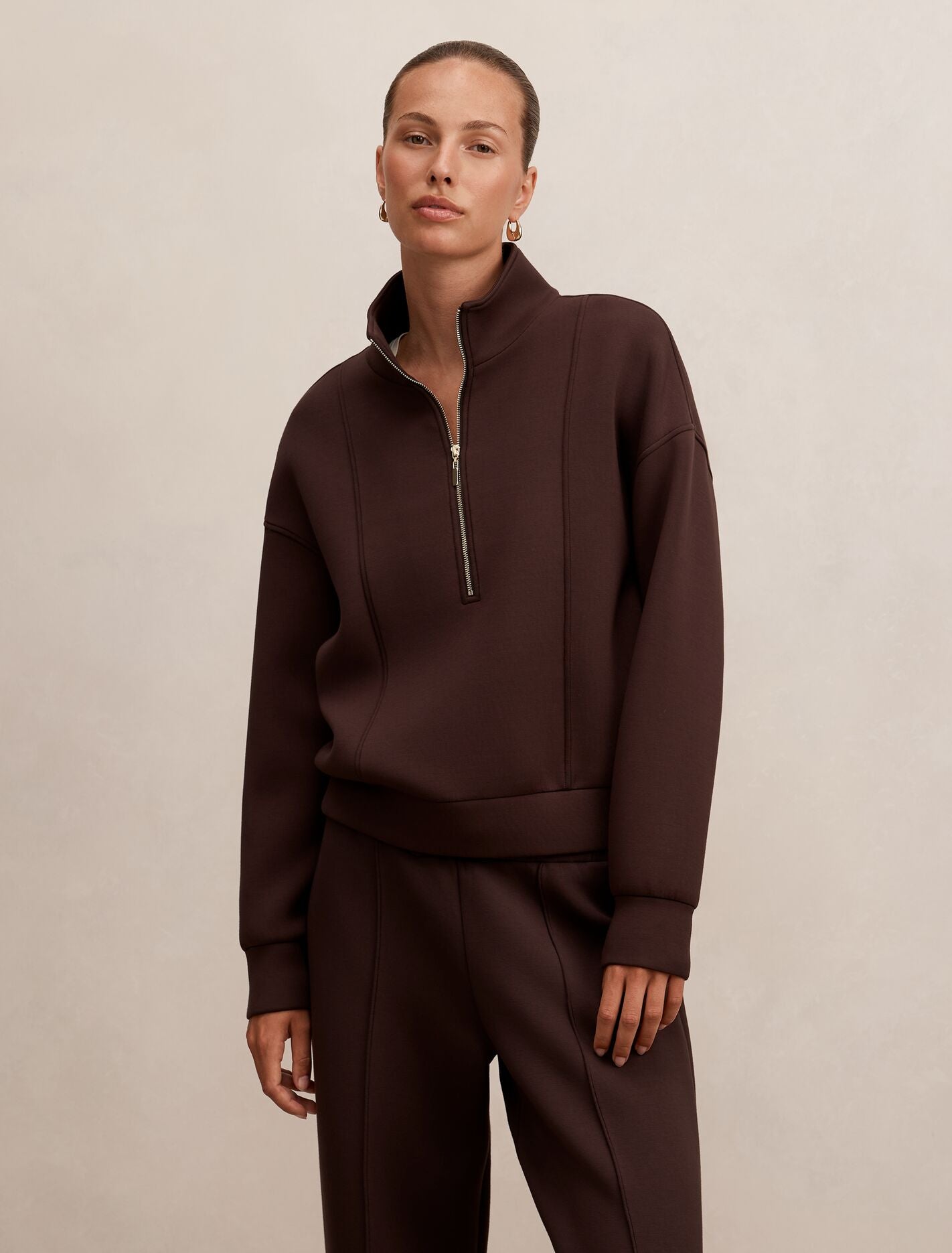 Heidi Seam Detail Lounge Jumper Chocolate | Forever New