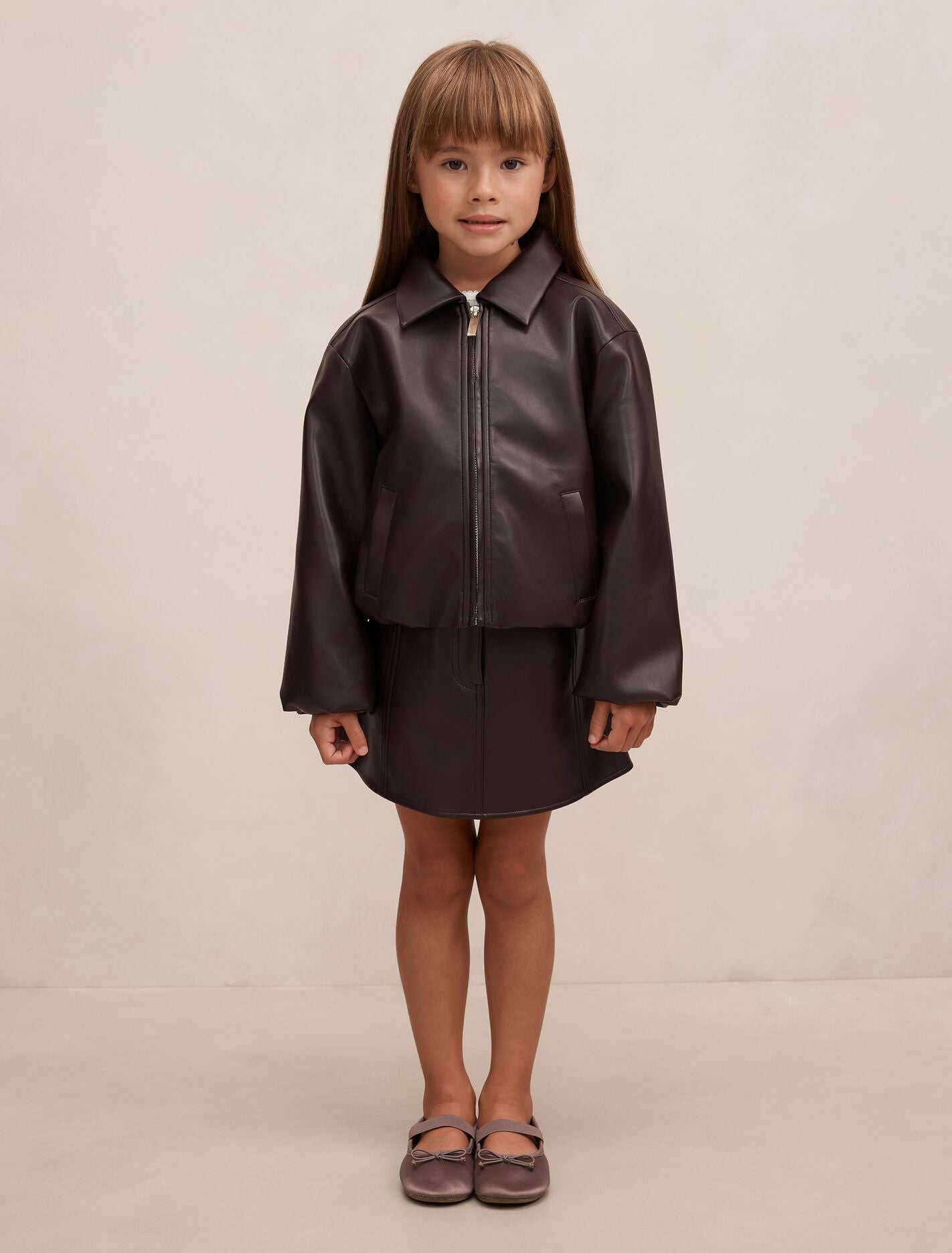 Laura Girls Faux Leather Bomber Jacket Forever New