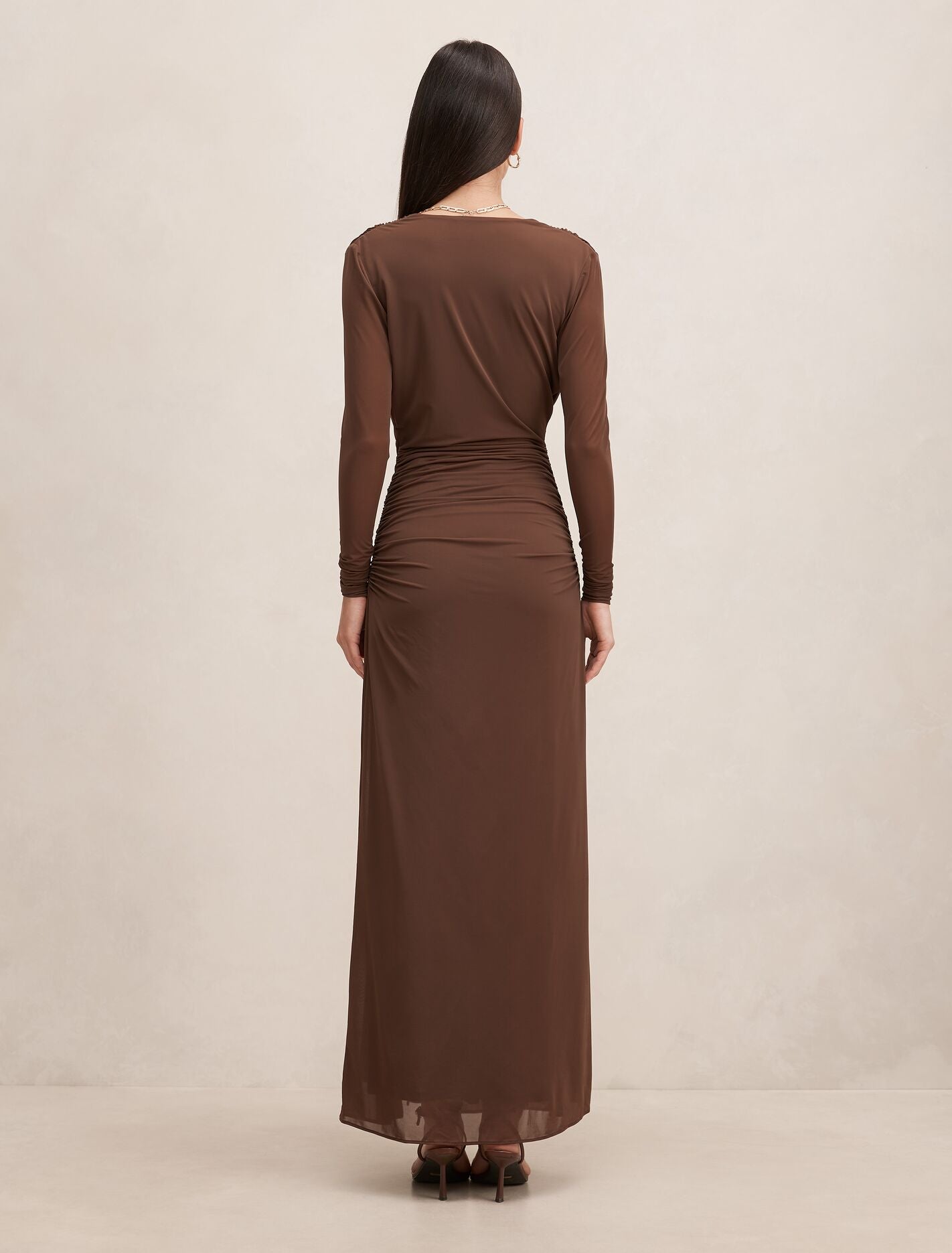 Amara Draped Mesh Maxi Dress Forever New