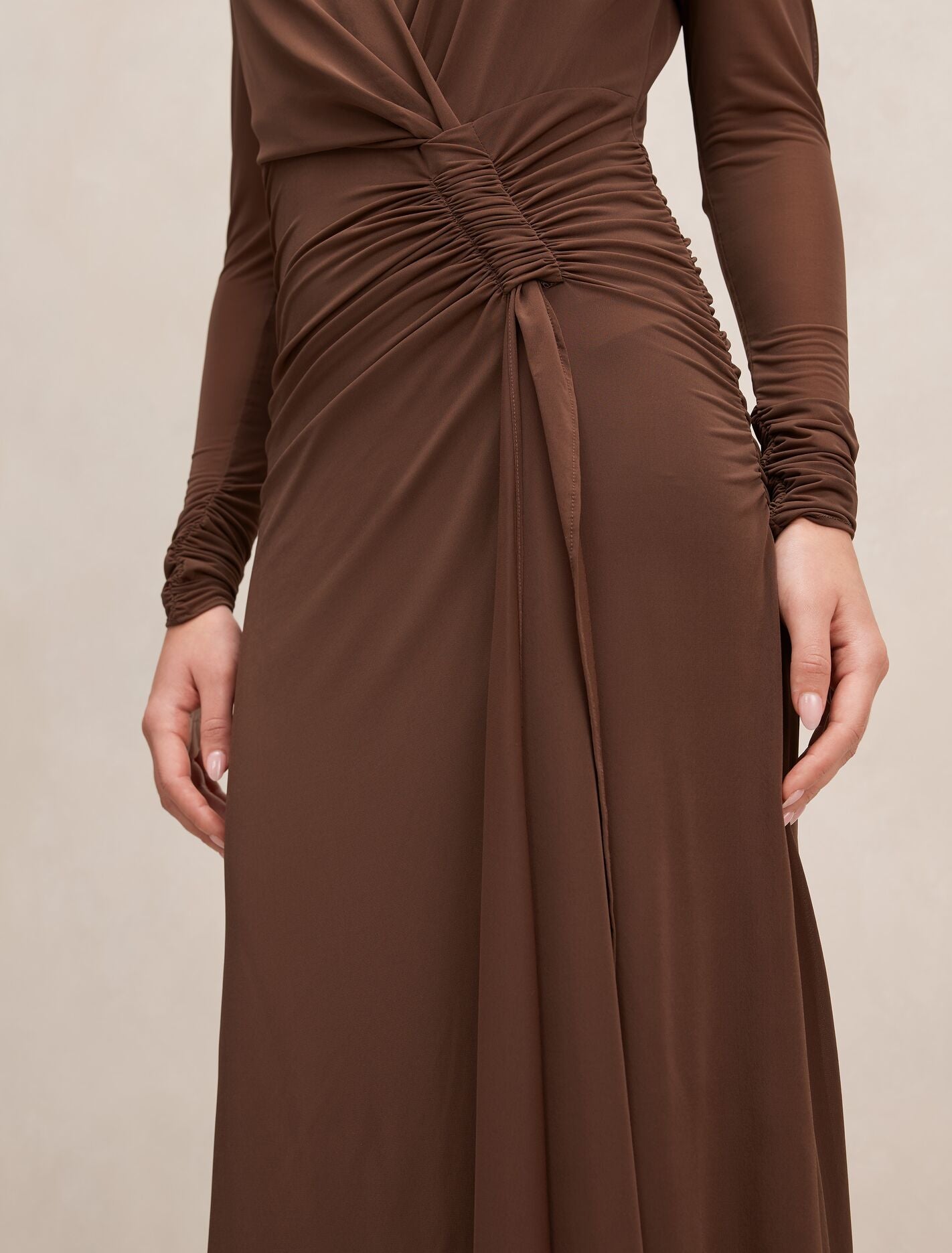 Amara Draped Mesh Maxi Dress Forever New