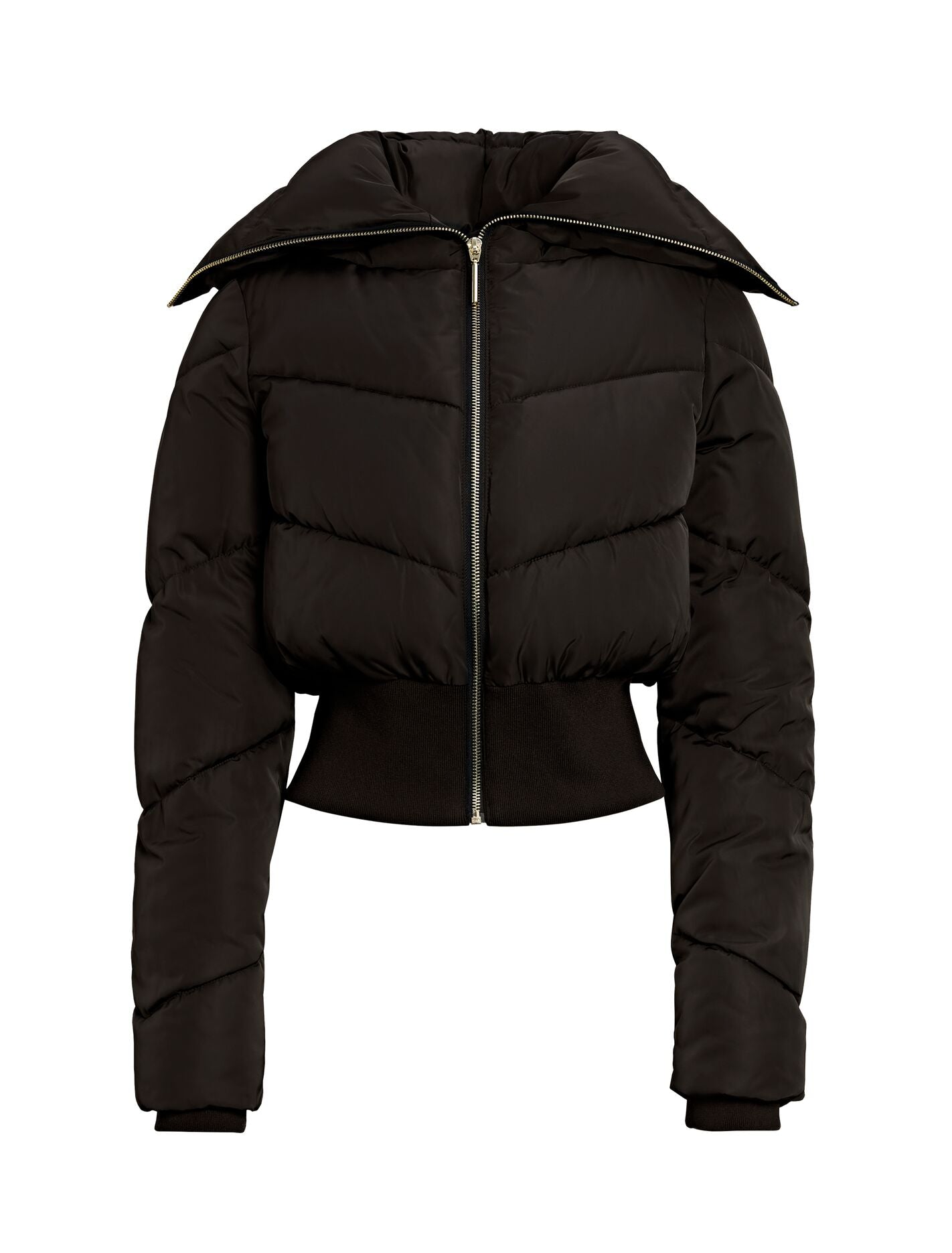 Evie Cropped Rib Detail Puffer Jacket Forever New