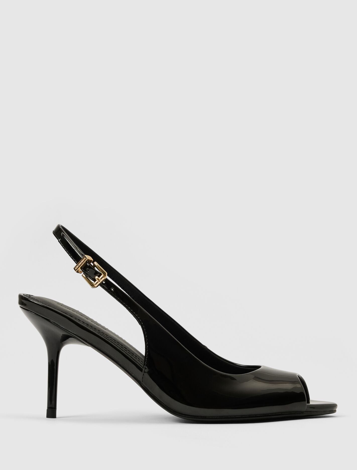 Lana Peep Toe Heeled Slingback Black | Forever New