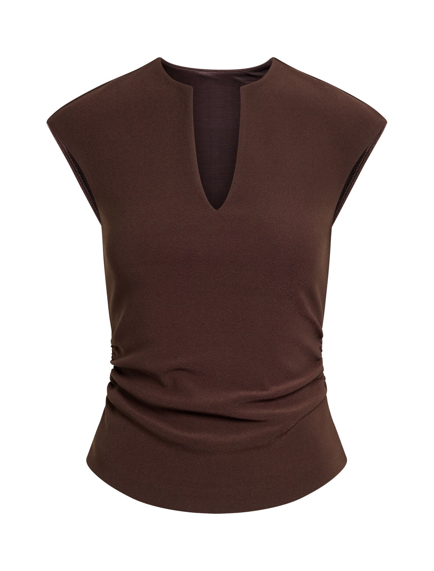 Montana V Neck Extended Shoulder Top Chocolate Set Forever New