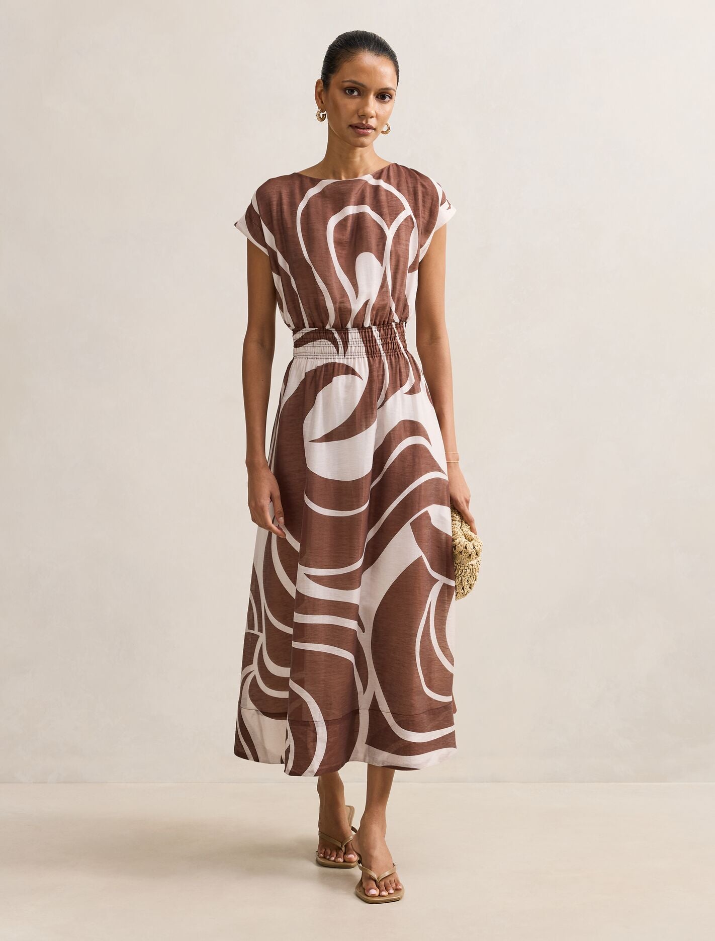 Callie Petite Ruched Midi Dress Morley Abstract Forever New