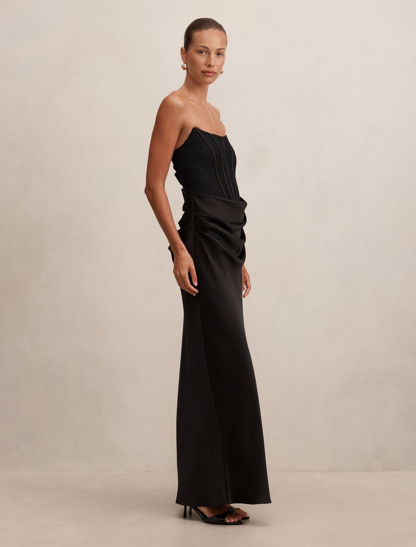 Ivy Lace Corset Drape Maxi Dress Forever New