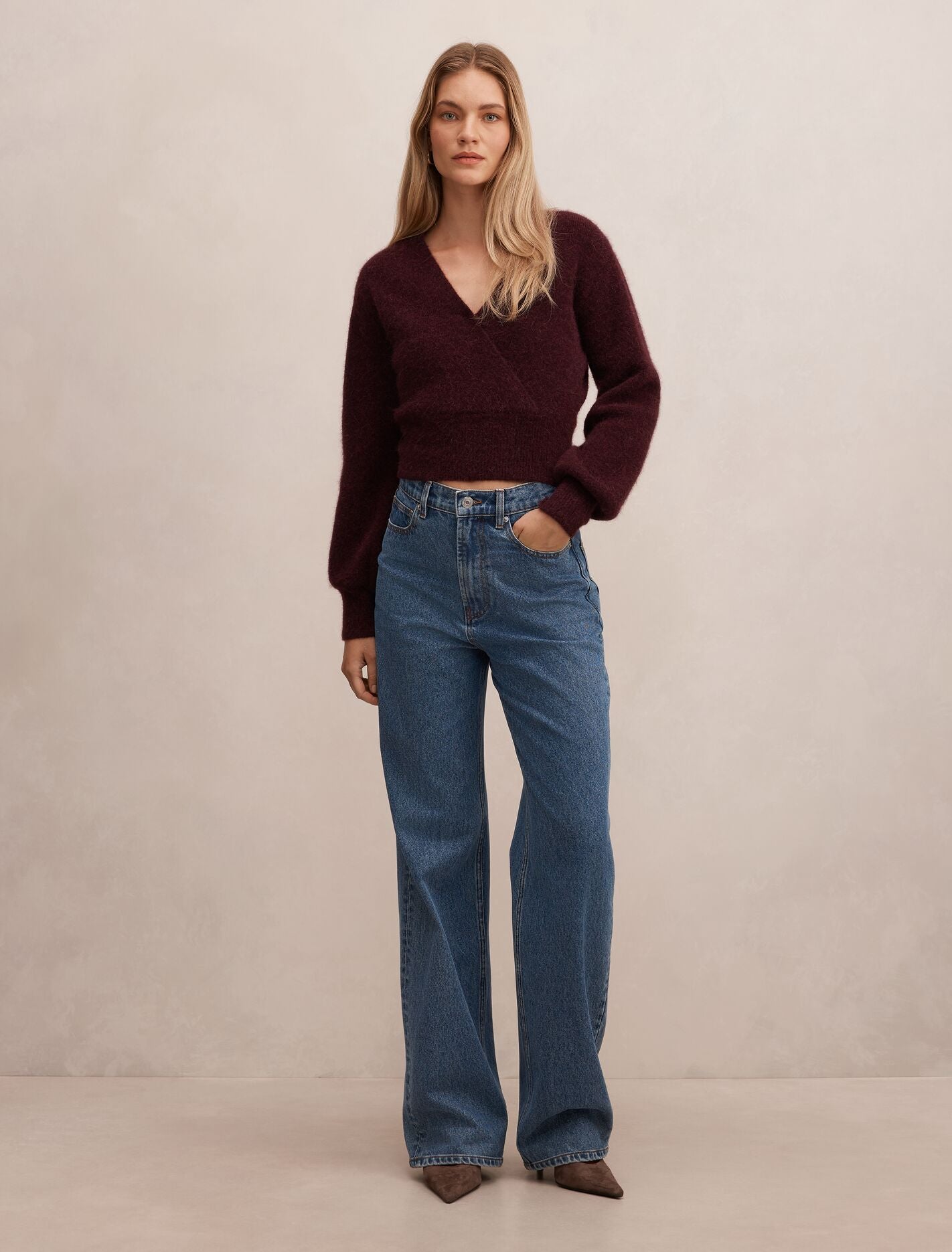 Florence Knitted Wrap Sweater Forever New