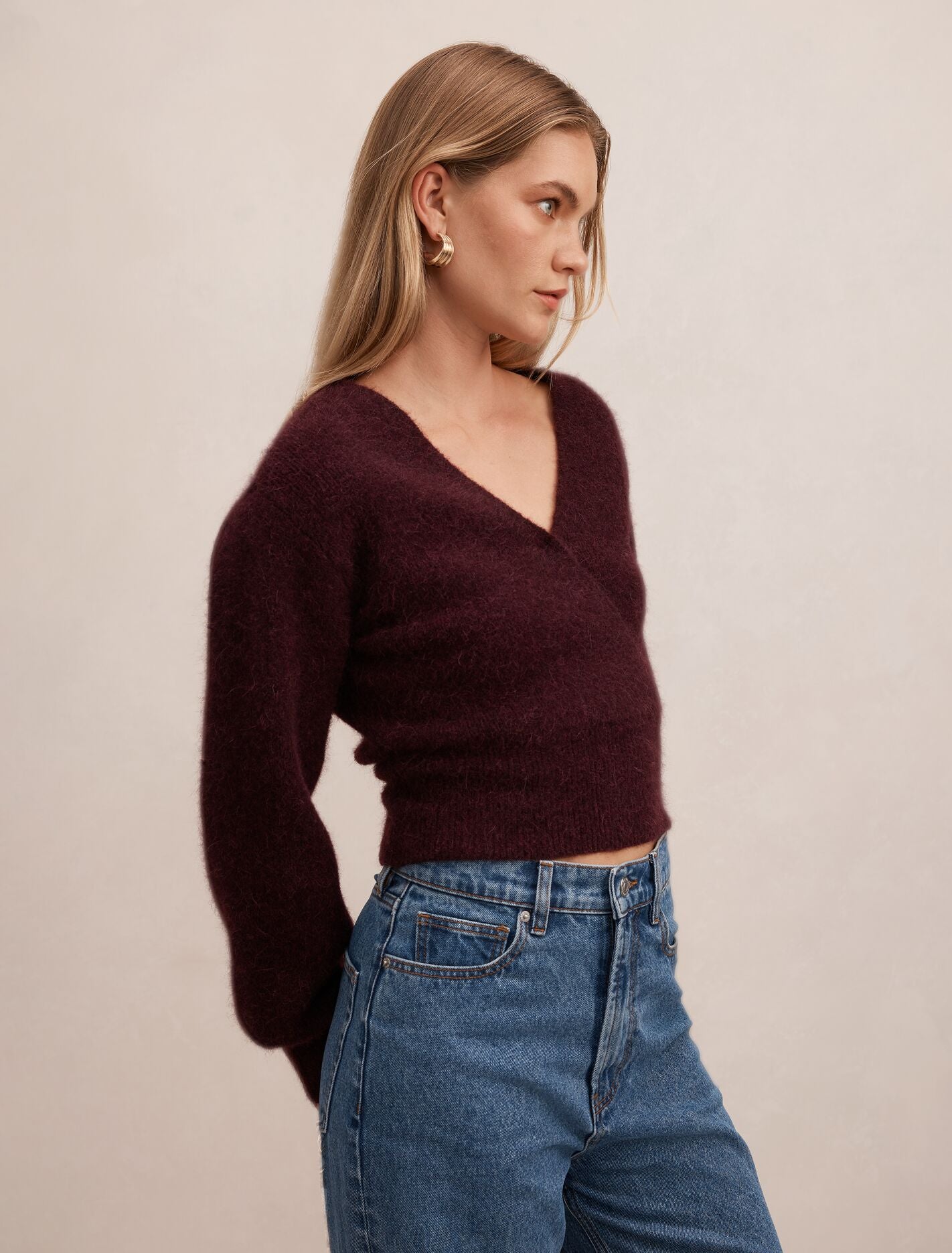 Florence Knitted Wrap Sweater Forever New