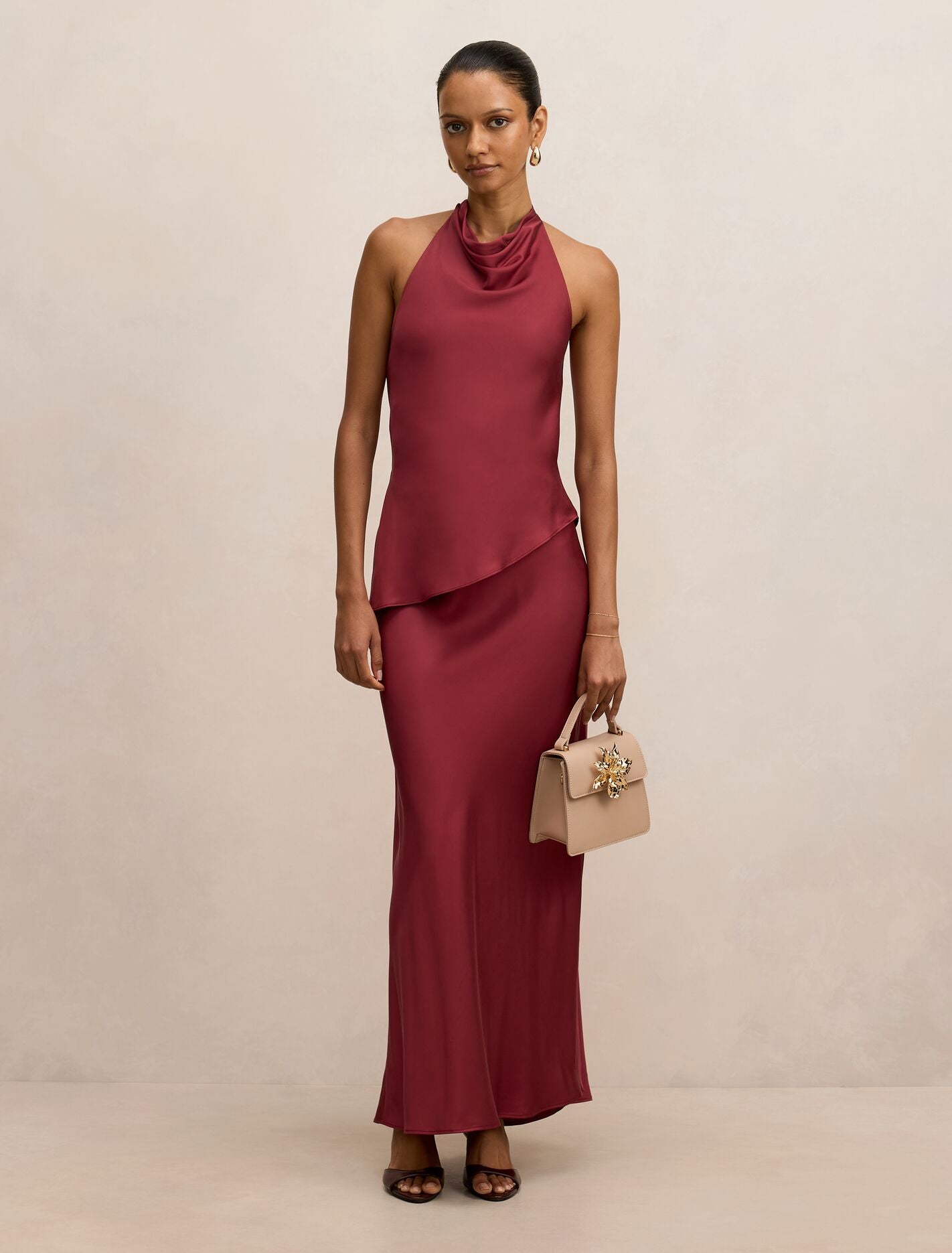 Skyler Petite Halter Satin Top Forever New