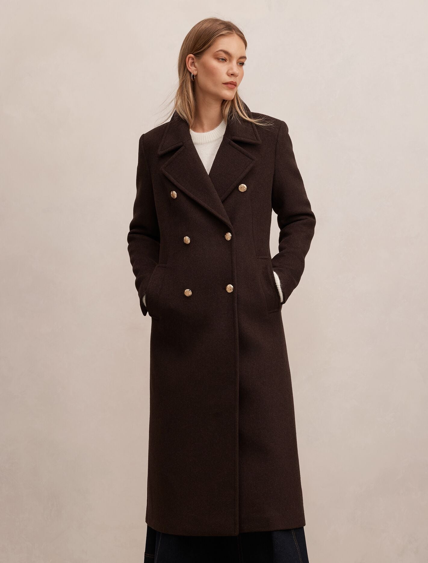 Catherine Military Coat Dark Chocolate Forever New