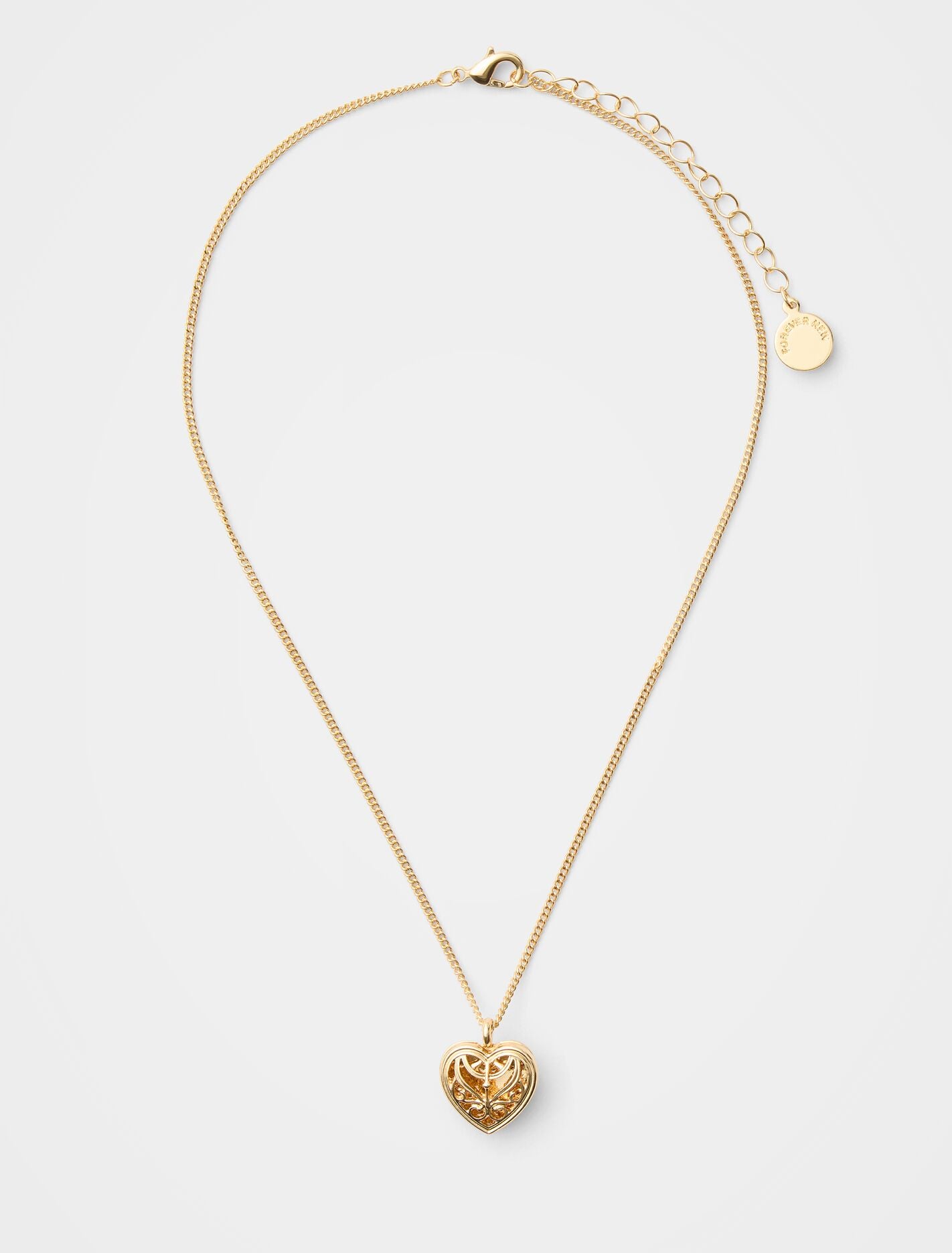 Francine Filigree Heart Pendant Necklace 0 Gold Forever New