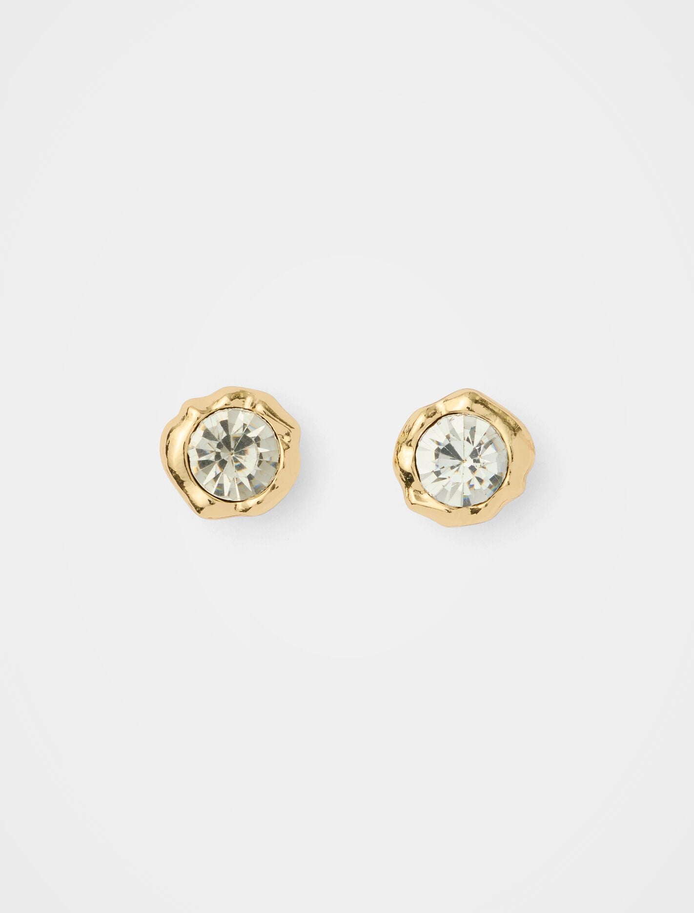 Sophie Organic Stone Stud Earrings 0 Gold Crystal Forever New