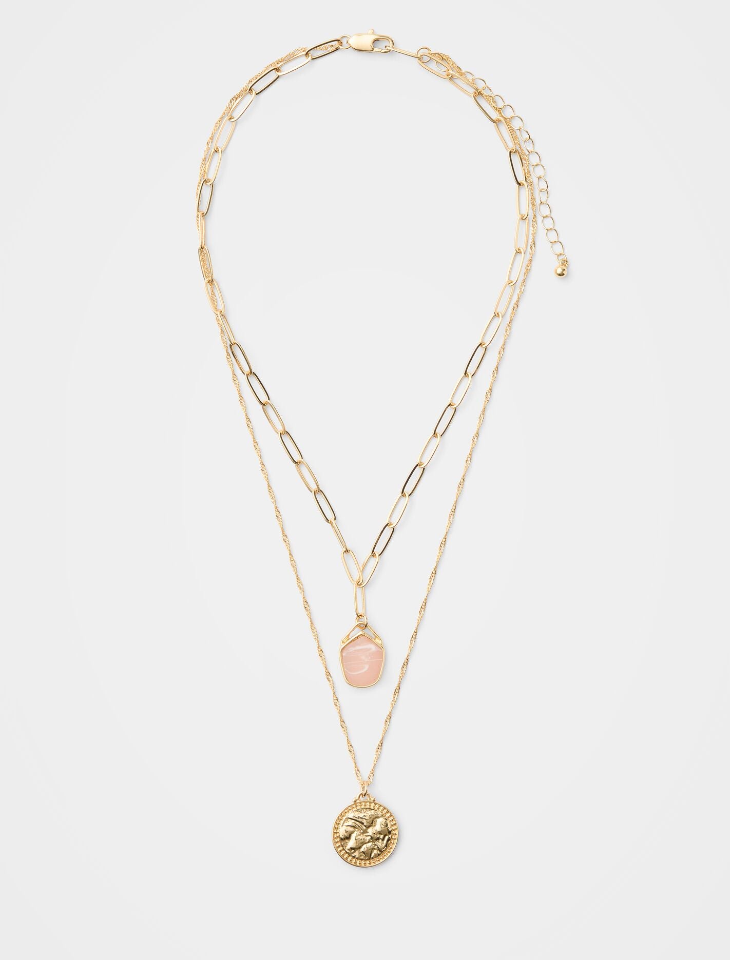 Saylor Stone Charm Necklace 0 Gold Rose Forever New