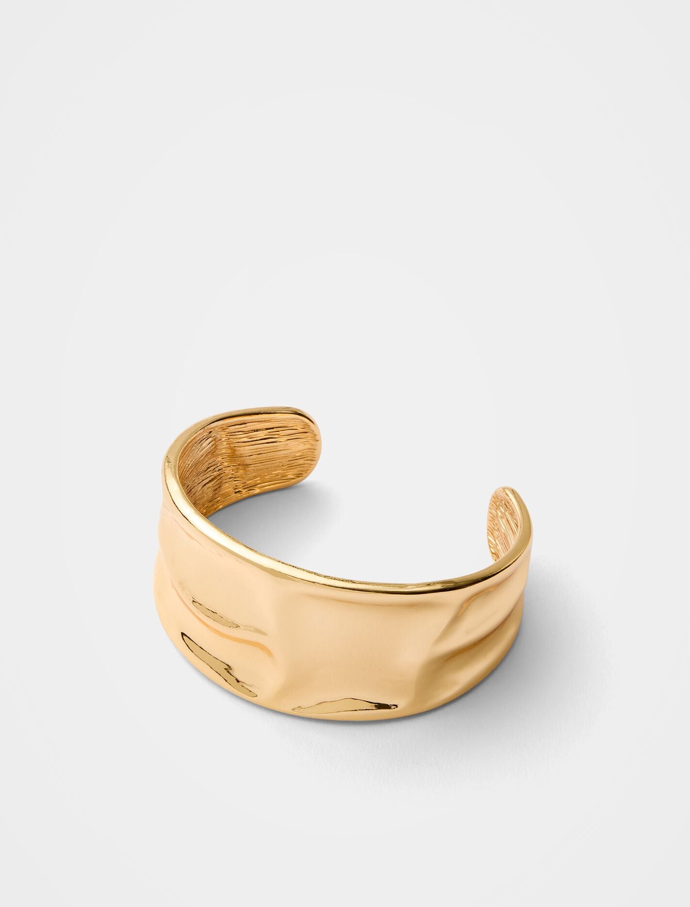 Signature Willa Wide Panel Cuff Bangle Gold | Forever New