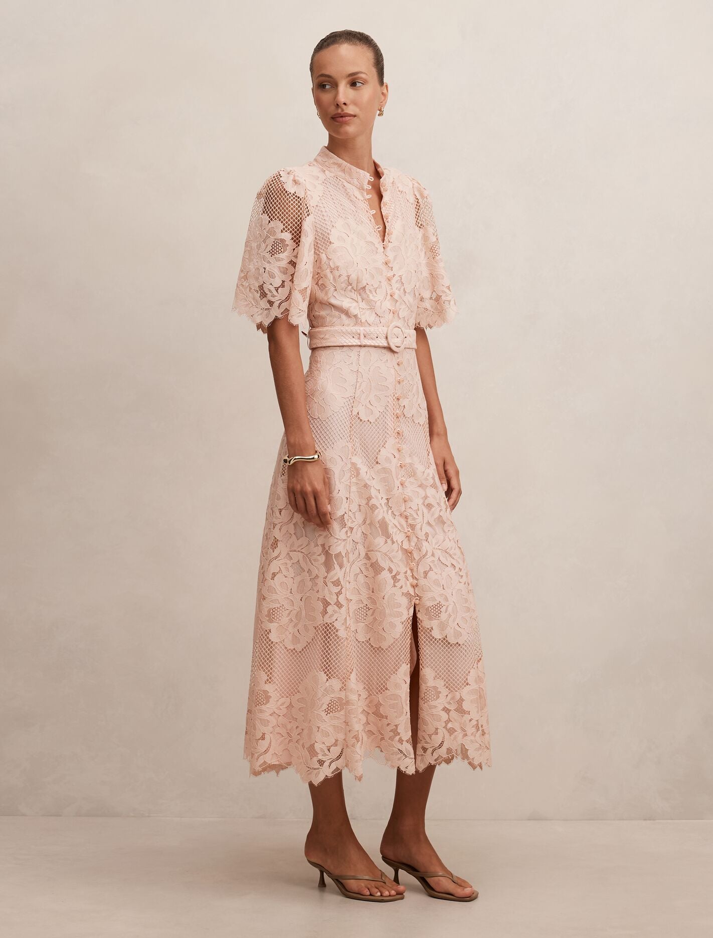 Liberty Flutter Sleeve Lace Midi Dress Forever New