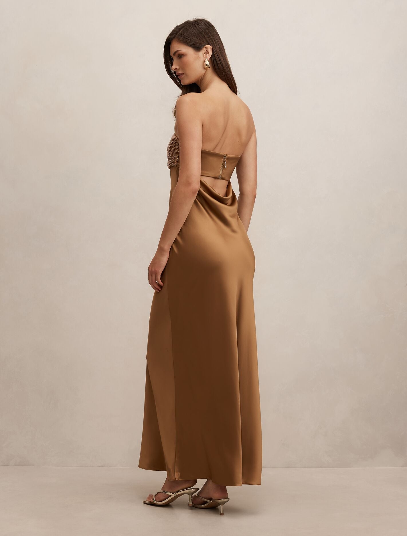 Amina Embellished Satin Maxi Dress Forever New