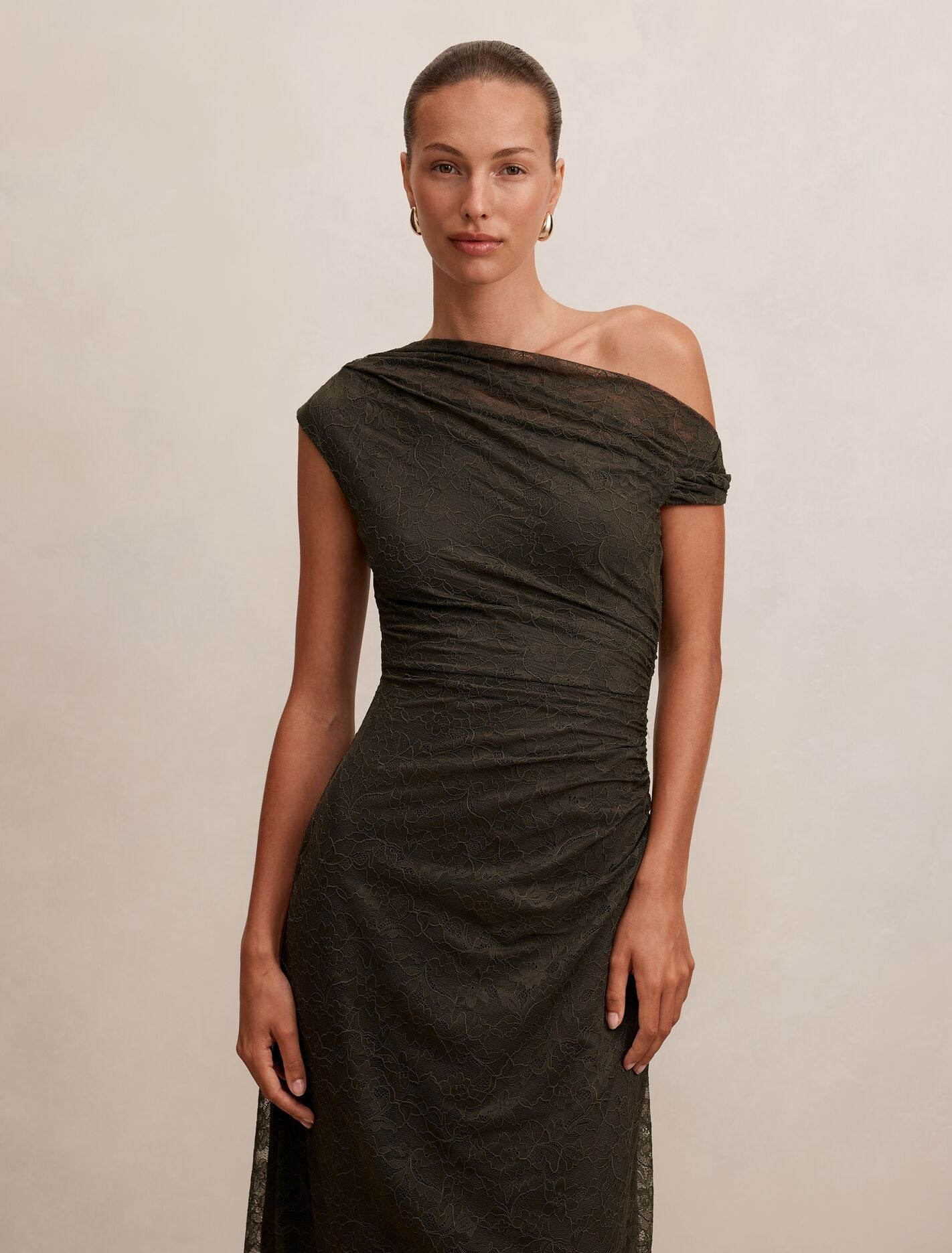 Paris Lace Asym Midi Dress Forever New