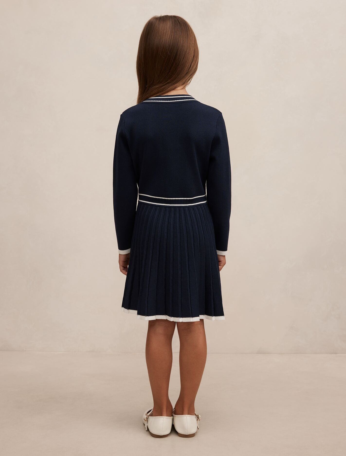 Serena Girls Pleated Knit Dress Forever New