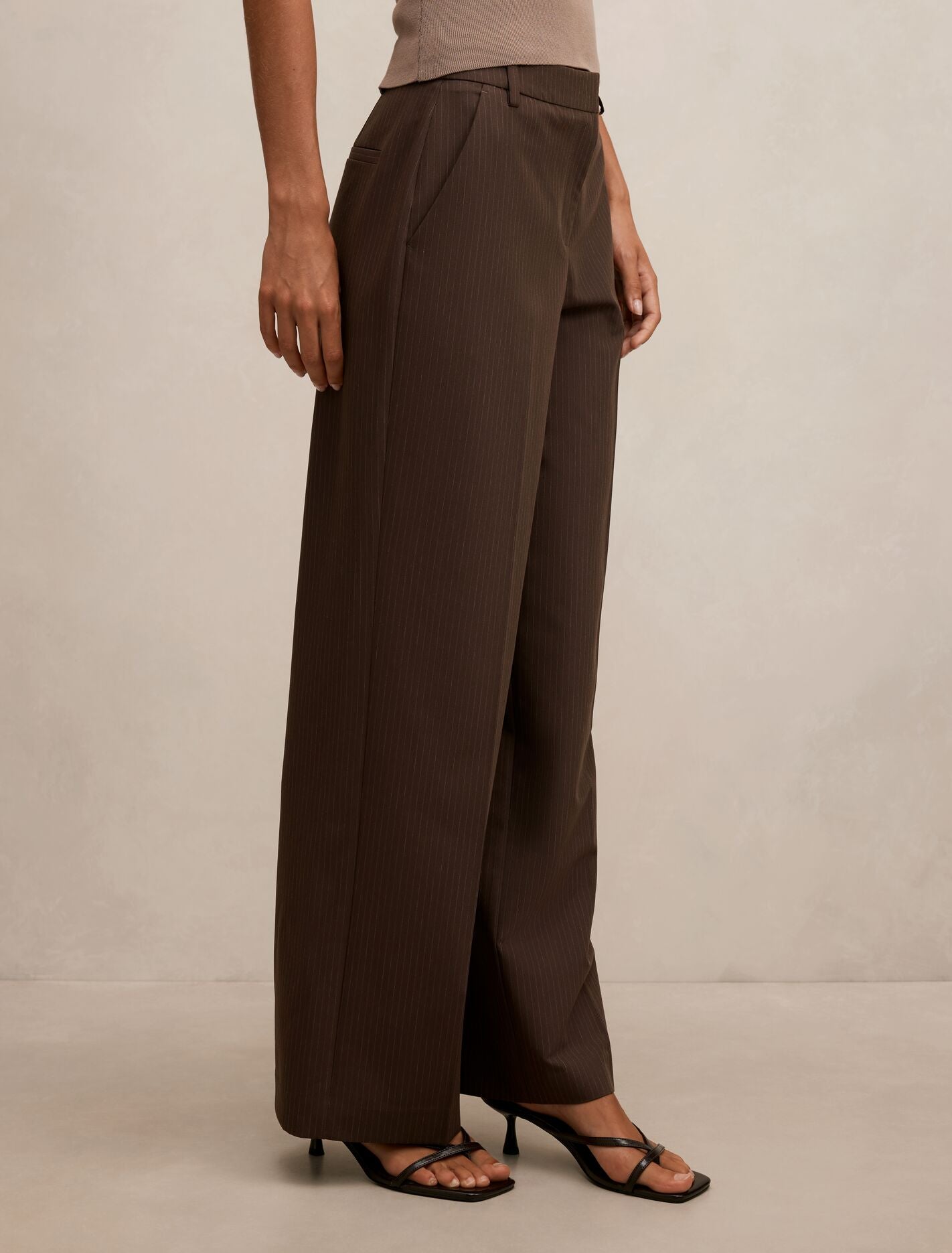 Bree Pinstripe Mid Rise Pants Forever New