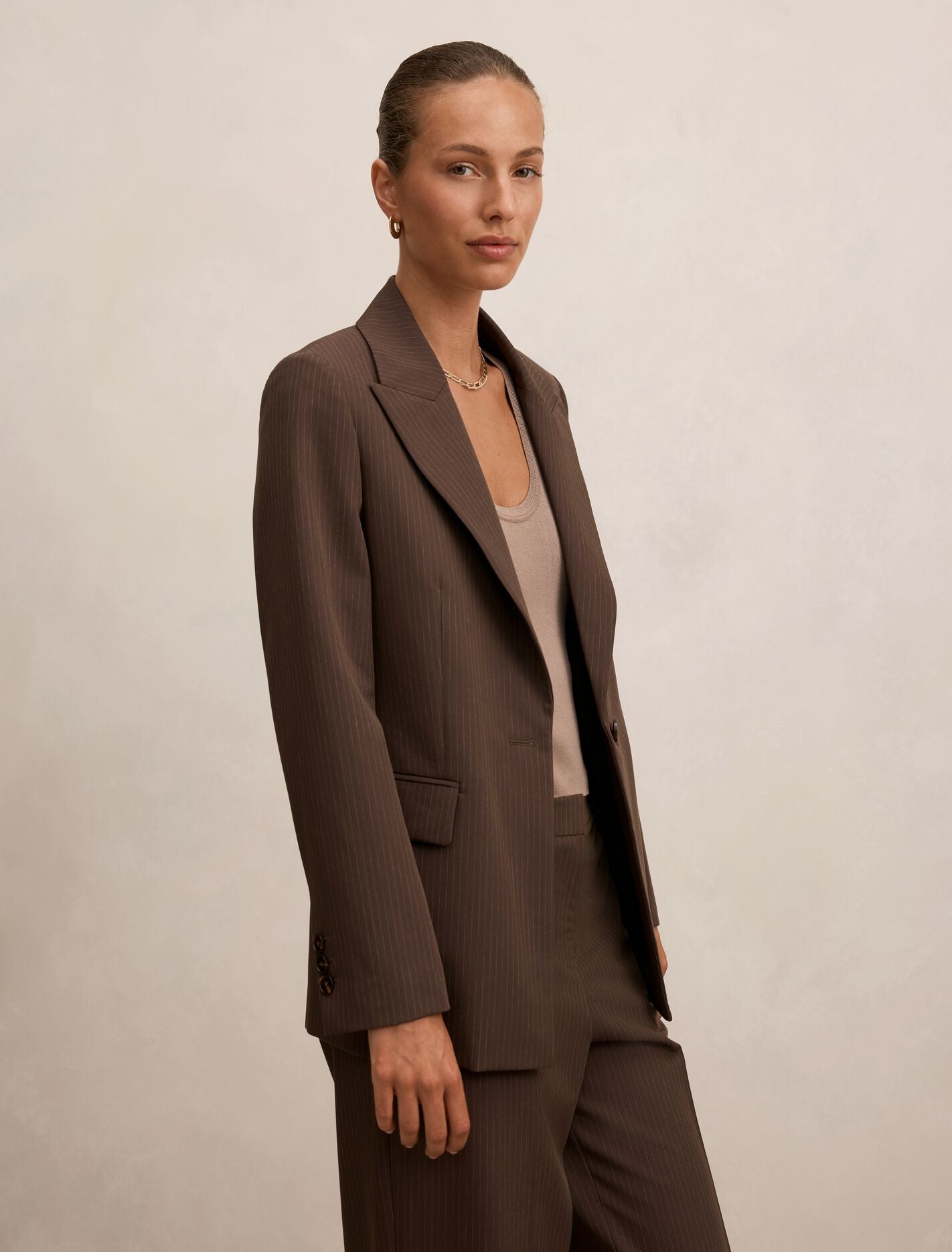 Bree Pinstripe Single Breasted Blazer Forever New